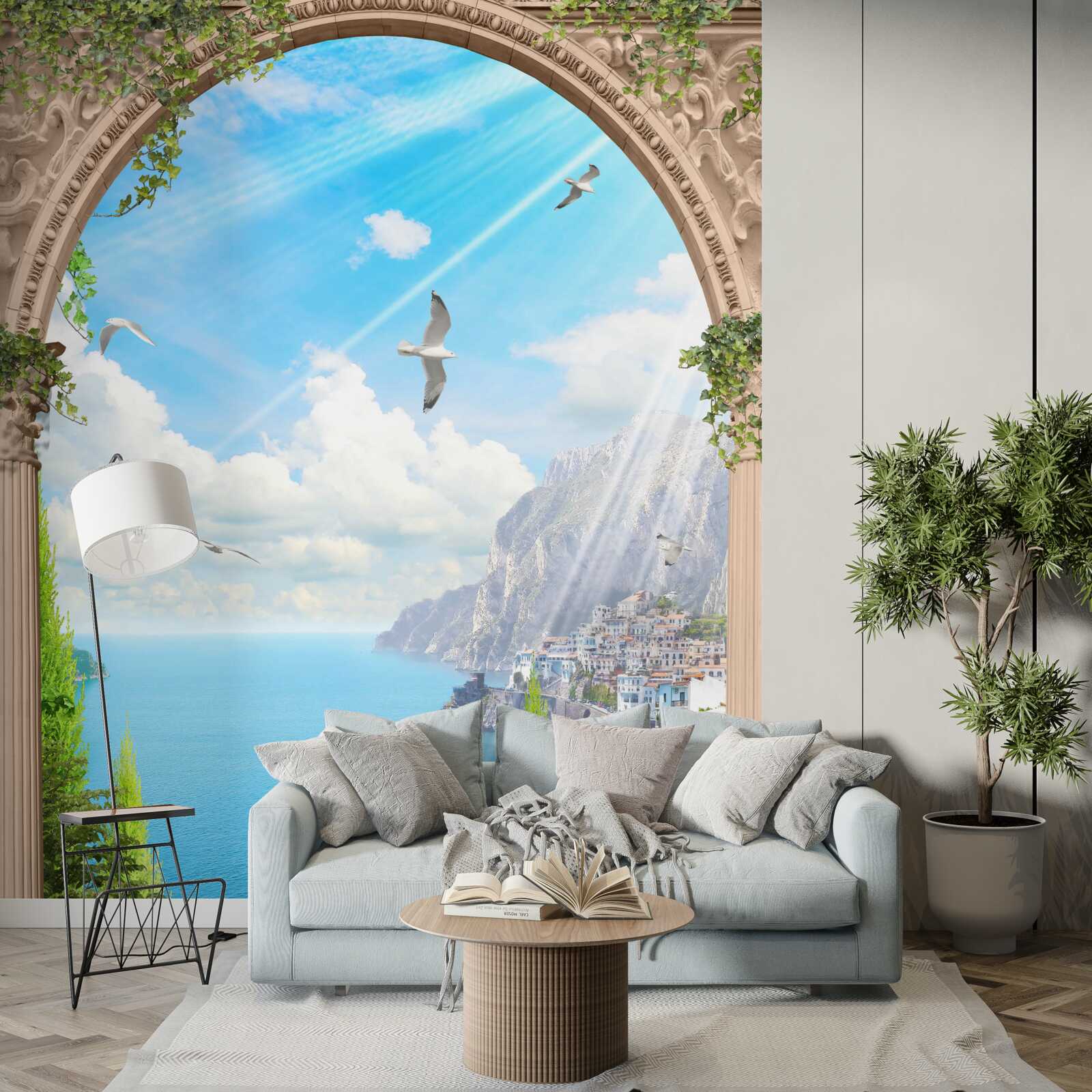 Fotobehang zeegezicht vanuit het raam