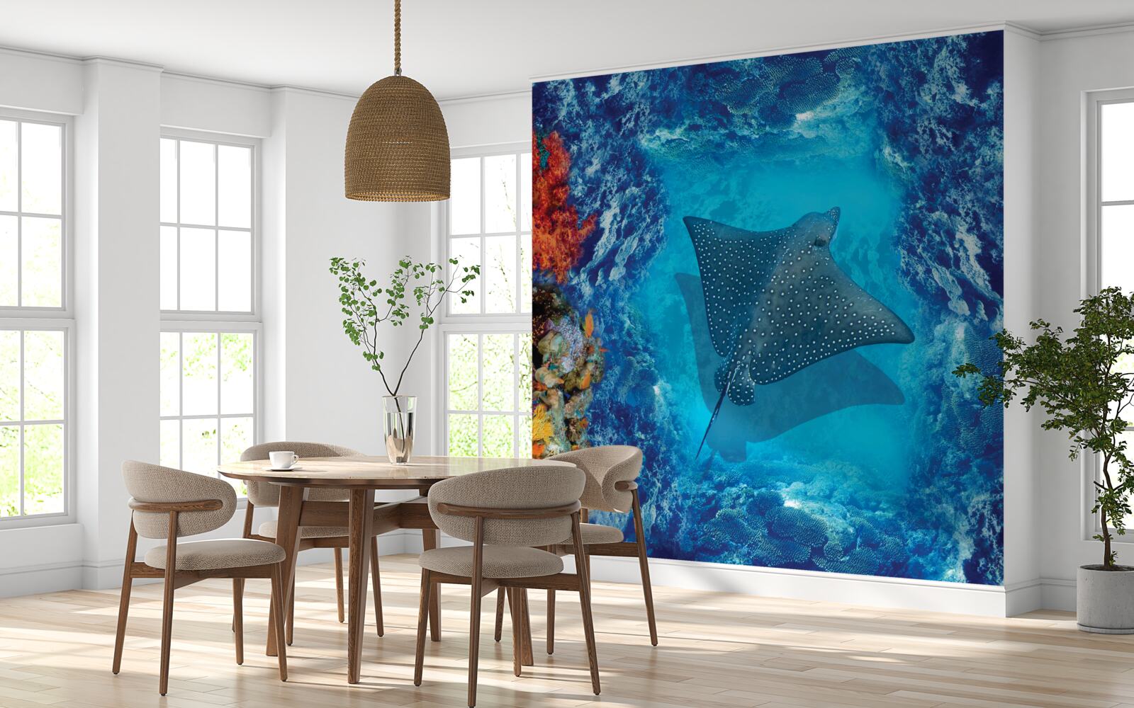 Fotobehang drijvende rog