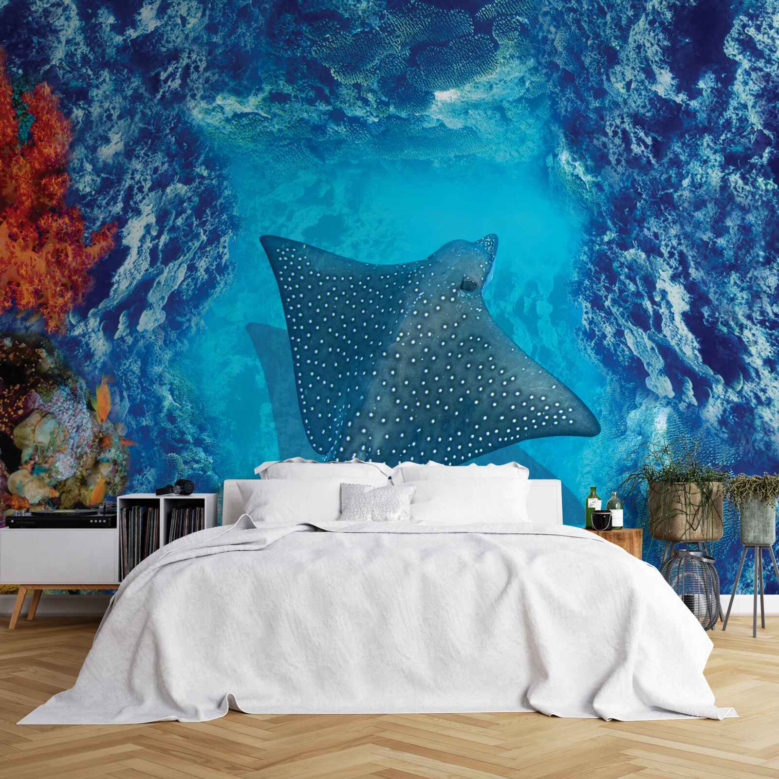 Fotobehang drijvende rog