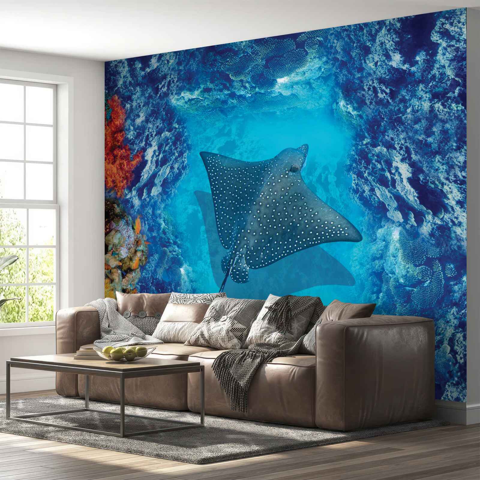 Fotobehang drijvende rog