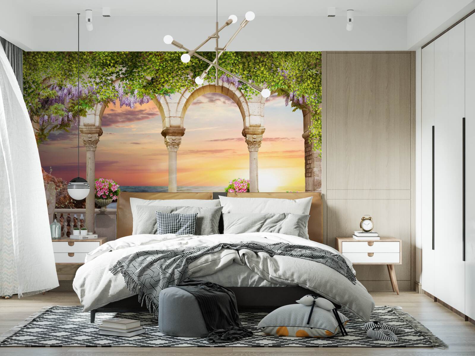 Fotobehang bloemenveranda