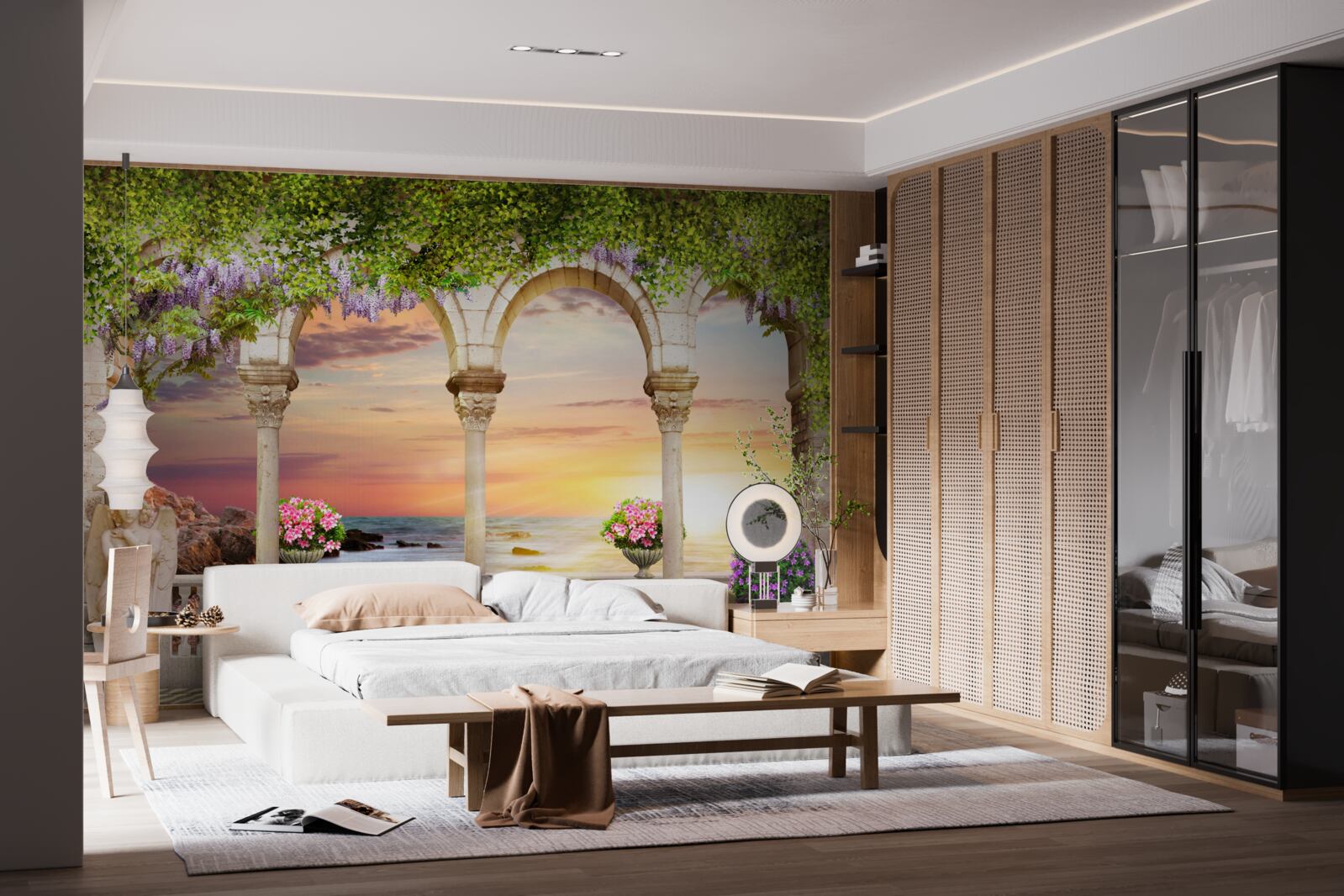 Fotobehang bloemenveranda