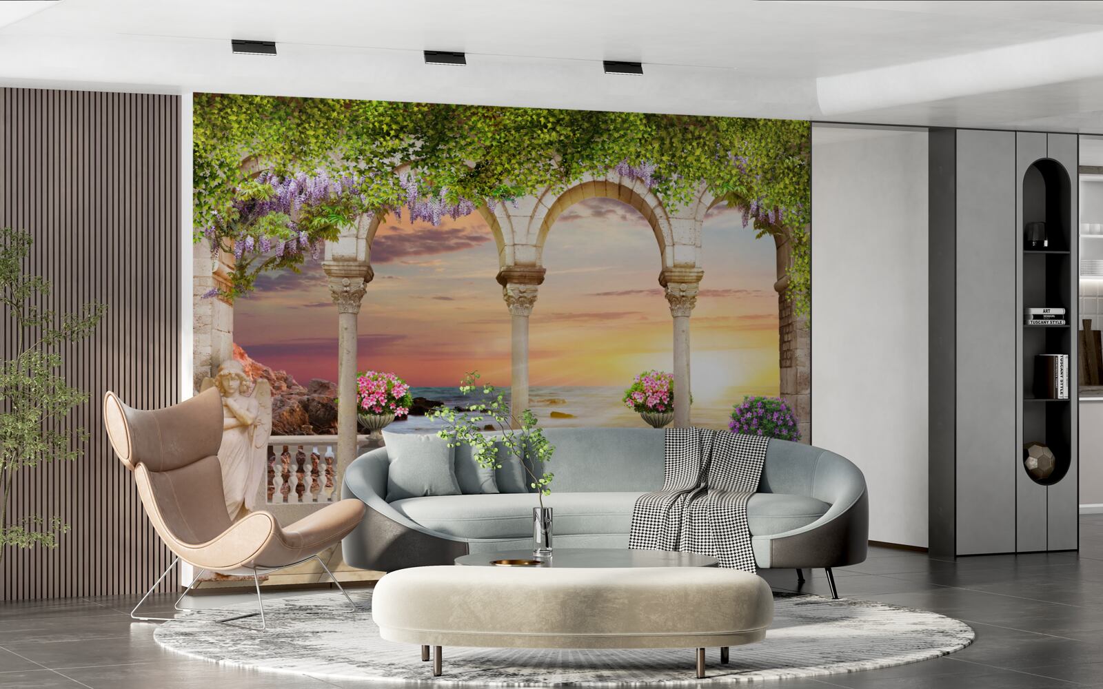 Fotobehang bloemenveranda