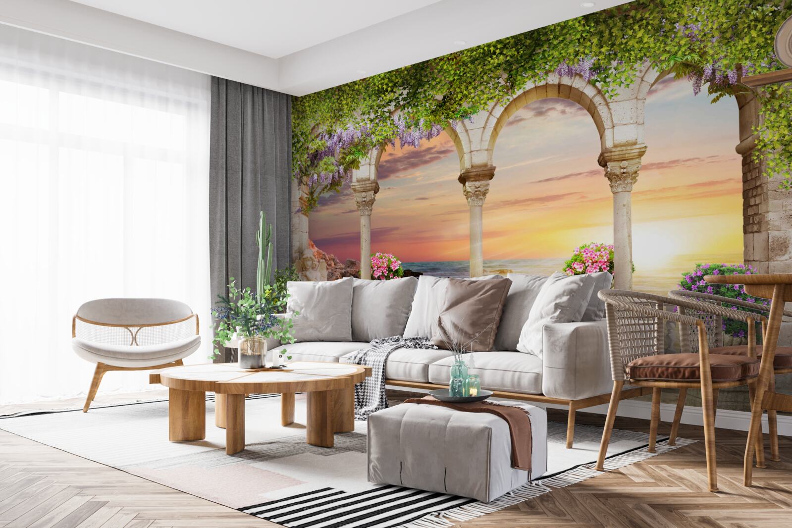 Fotobehang bloemenveranda