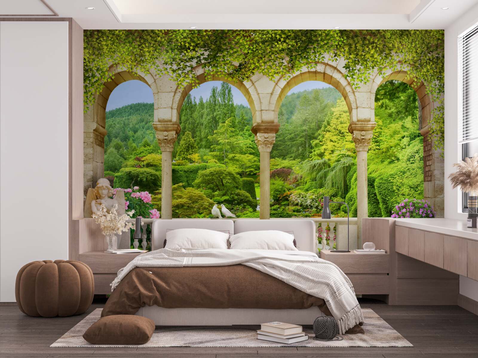 Fotobehang balkon met boogkolommen