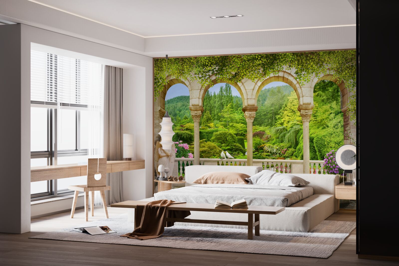 Fotobehang balkon met boogkolommen