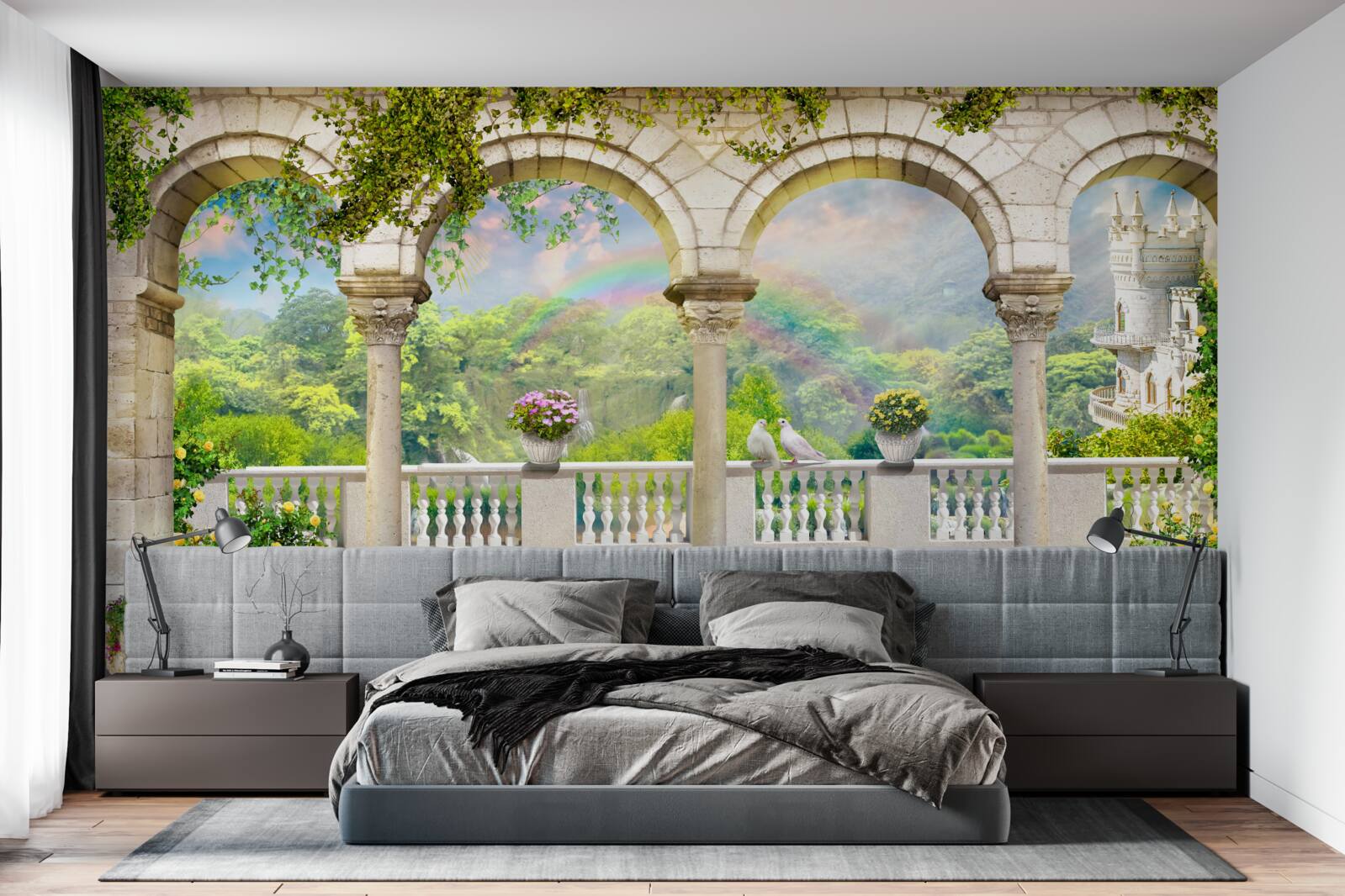 Fotobehang paleis met zuilen in de vorm van bogen