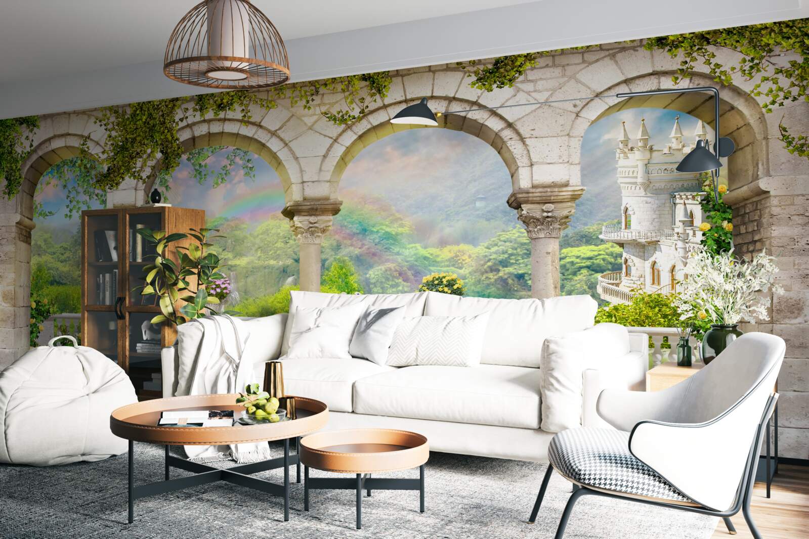 Fotobehang paleis met zuilen in de vorm van bogen