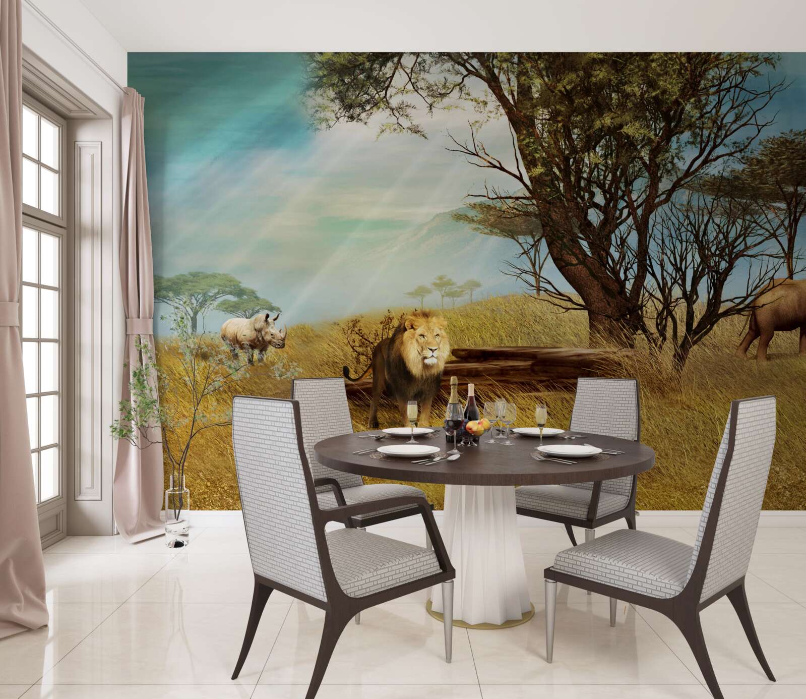 Fotobehang afrikaanse dierenpromenade