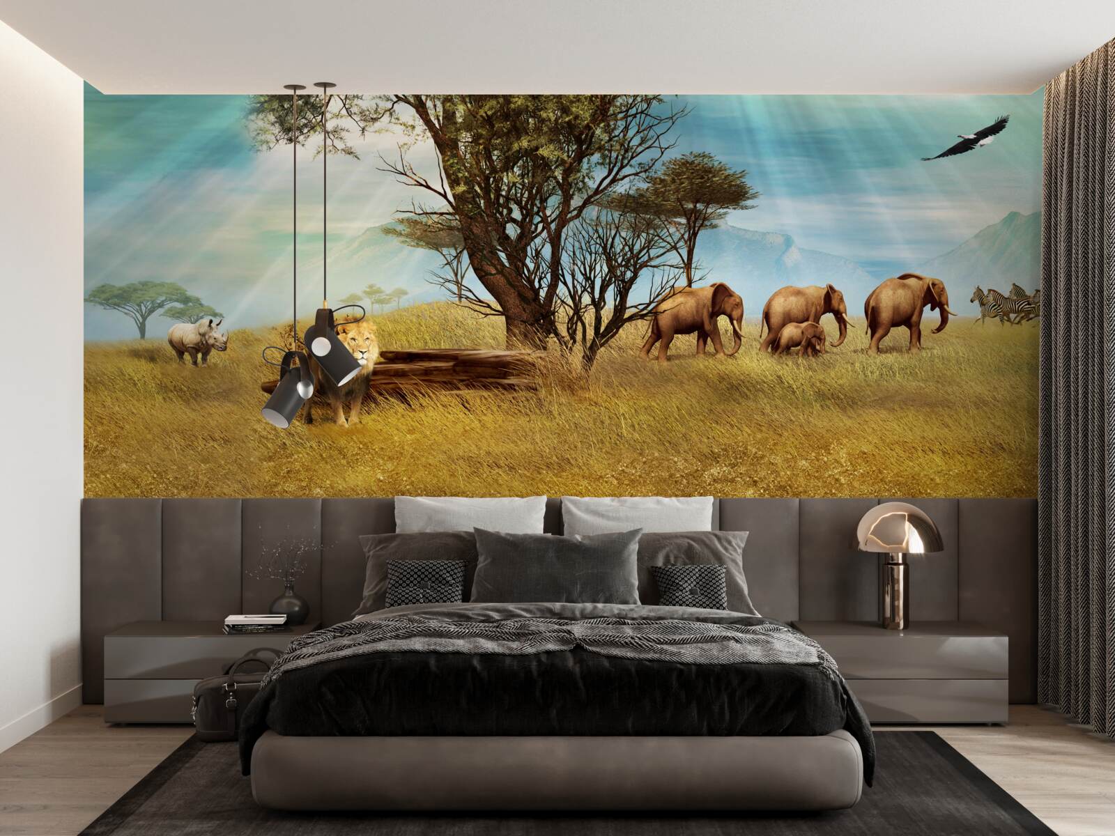 Fotobehang afrikaanse dierenpromenade