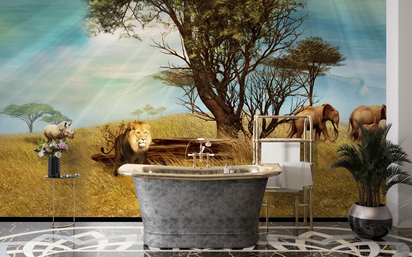 Fotobehang afrikaanse dierenpromenade