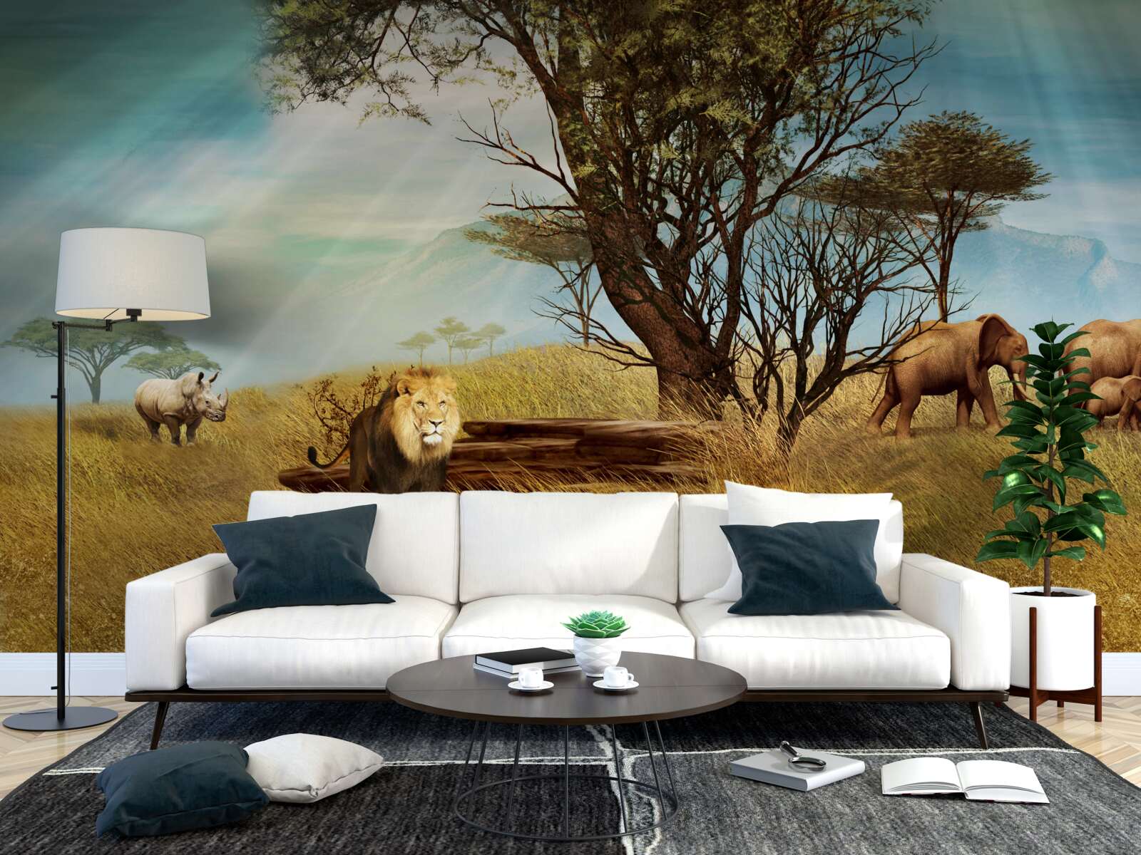 Fotobehang afrikaanse dierenpromenade