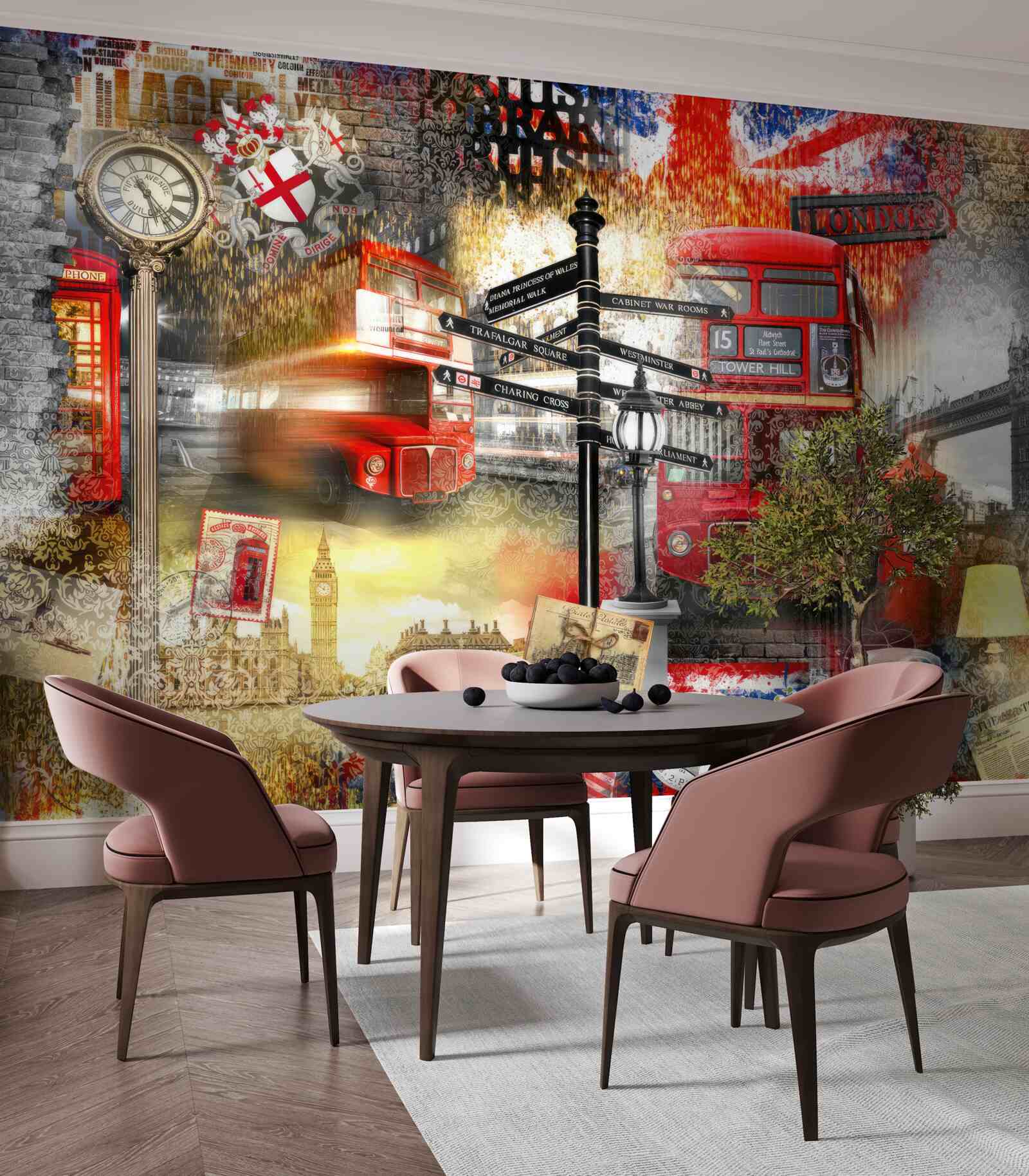 Fotobehang diverse emblemen van groot-brittannië