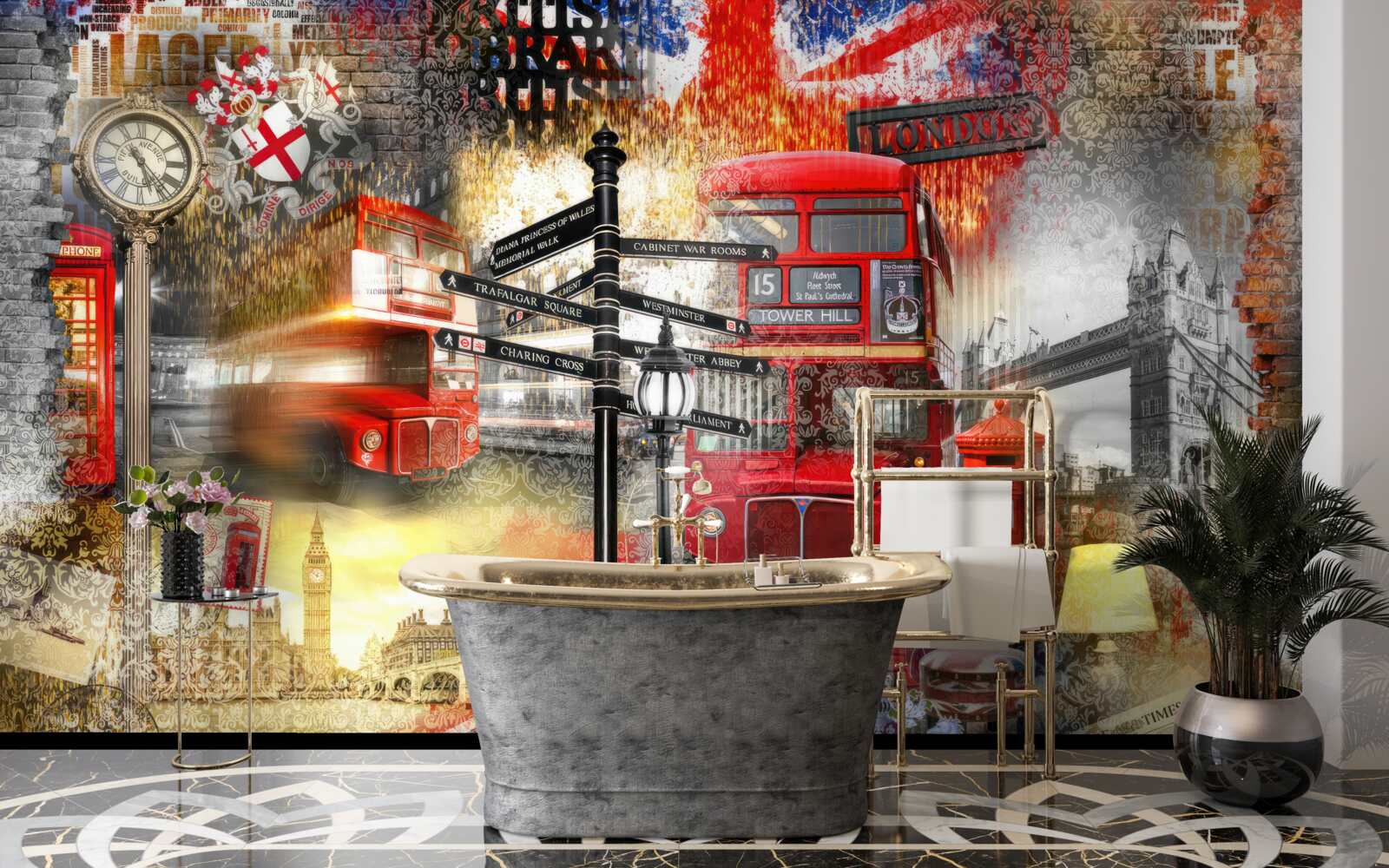 Fotobehang diverse emblemen van groot-brittannië