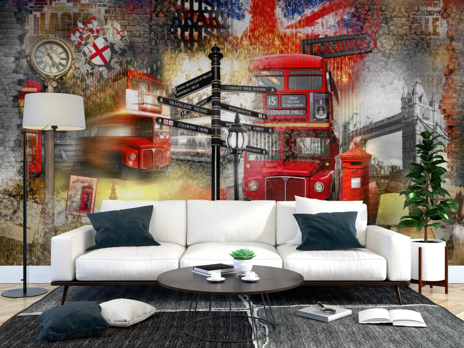 Fotobehang diverse emblemen van groot-brittannië