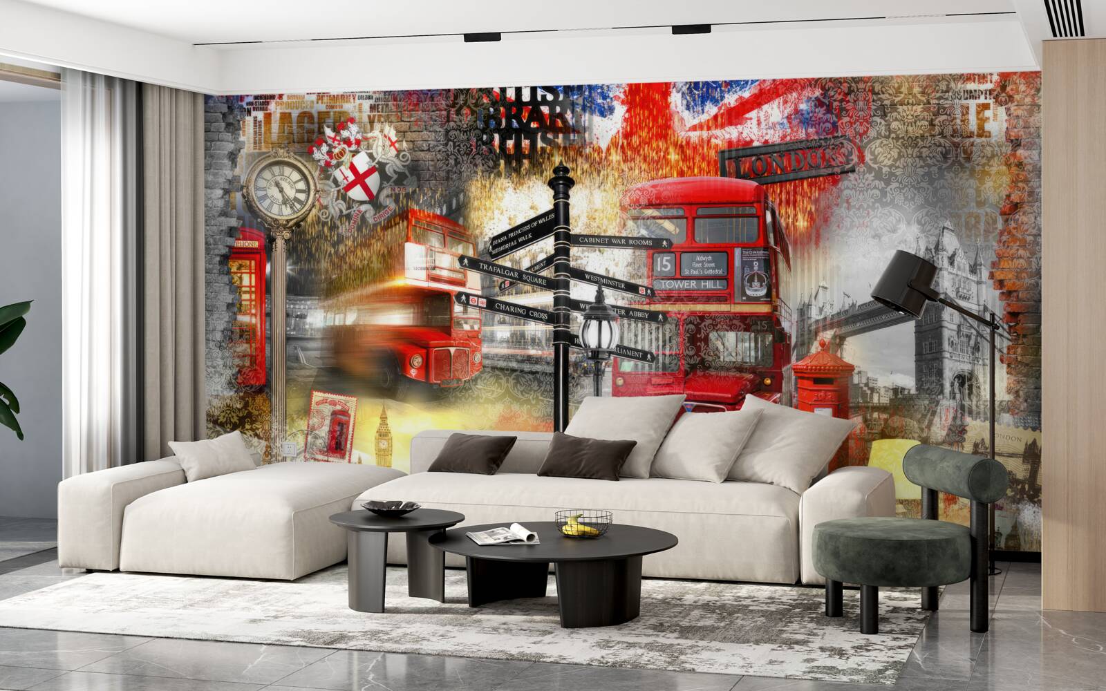 Fotobehang diverse emblemen van groot-brittannië