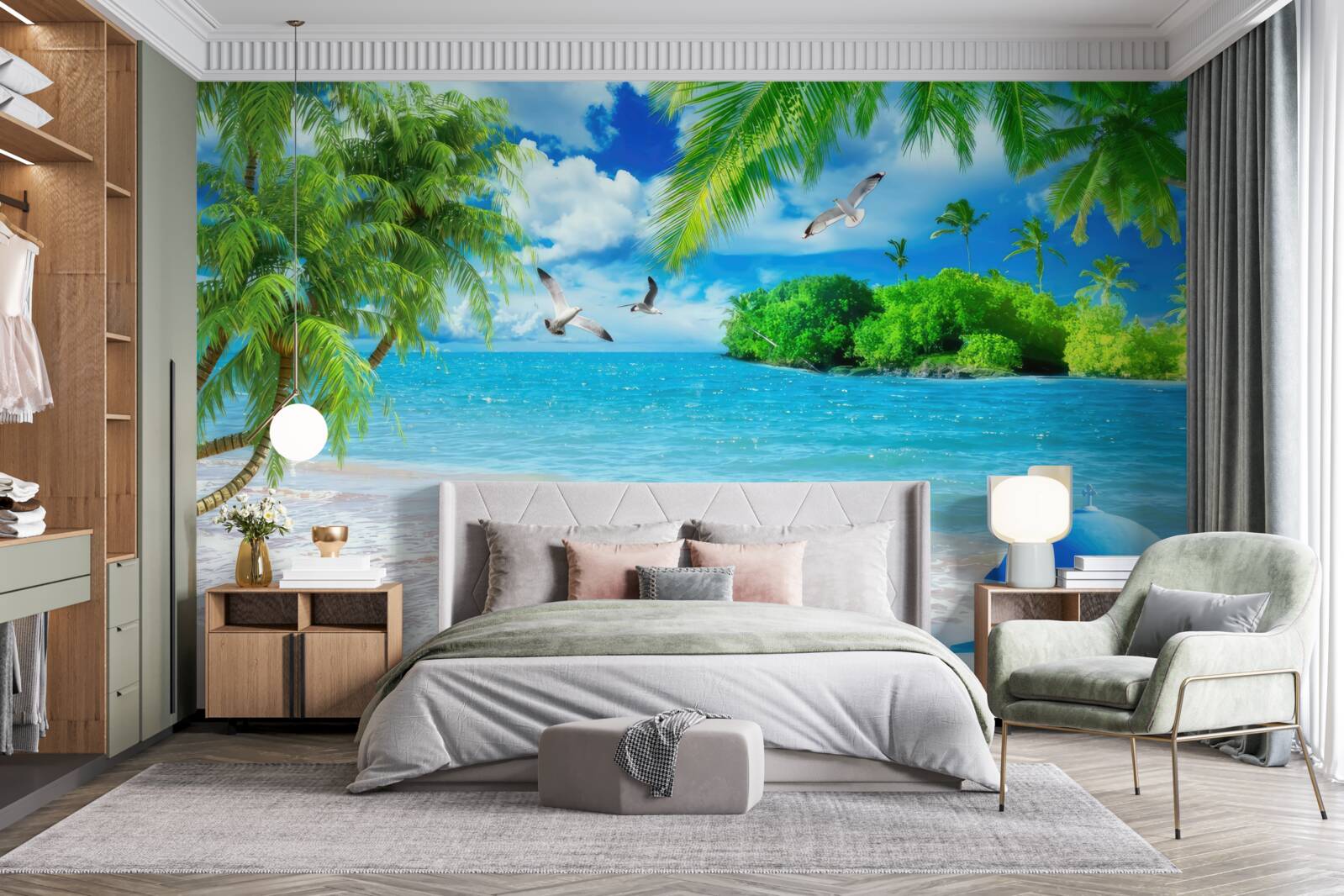 Fotobehang tempel aan zee