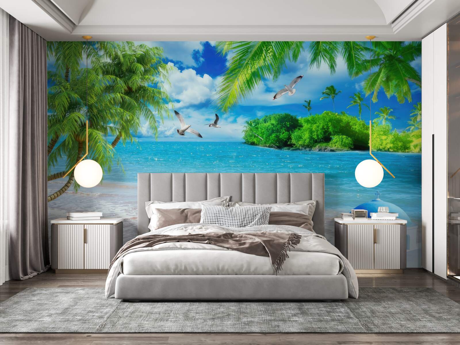 Fotobehang tempel aan zee