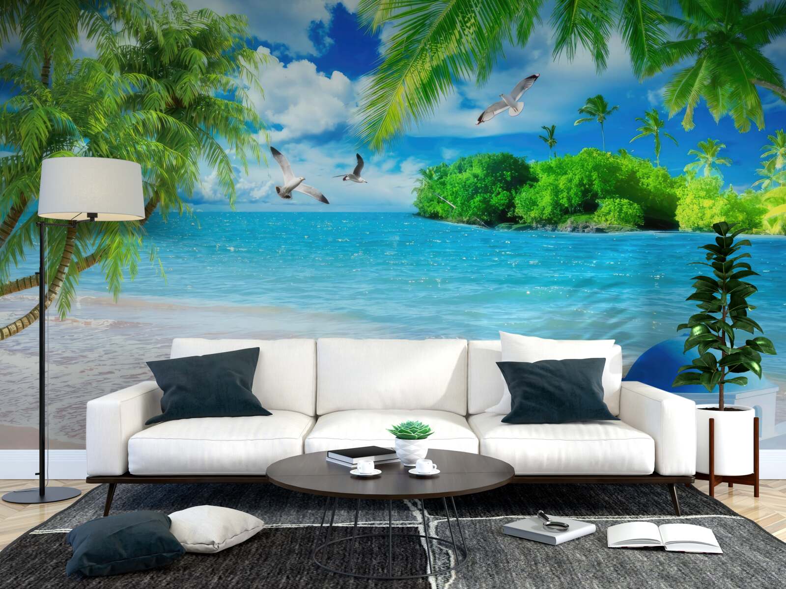 Fotobehang tempel aan zee