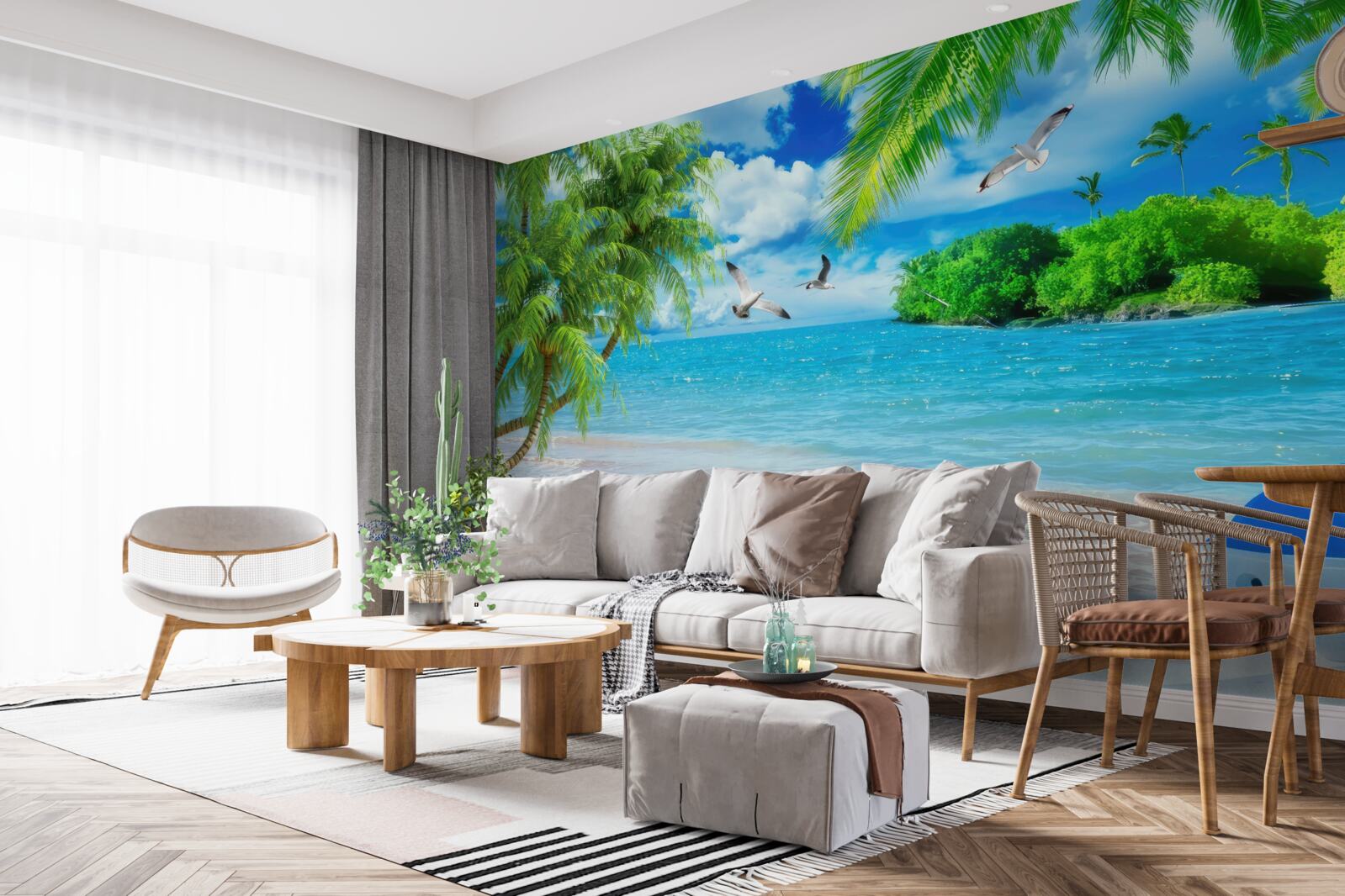 Fotobehang tempel aan zee