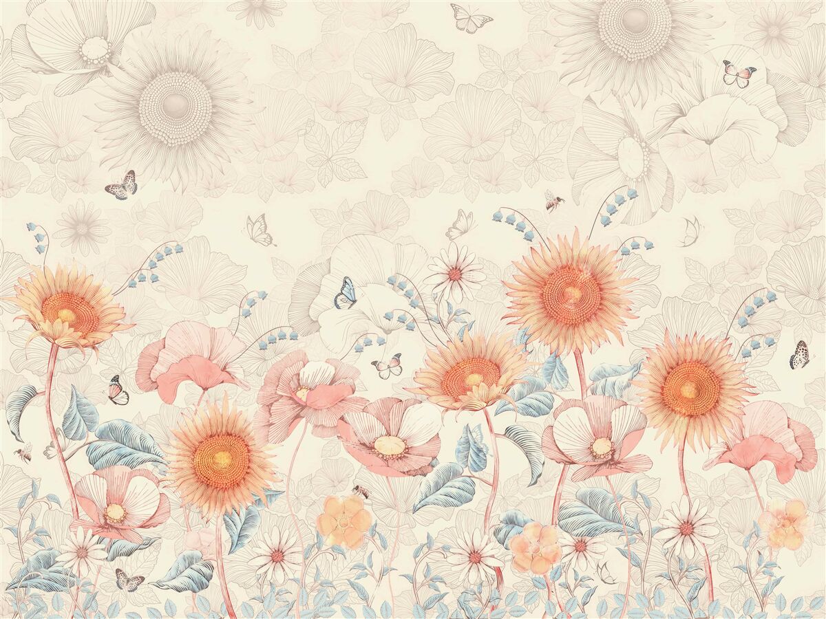 Fotobehang diverse exotische bloemen