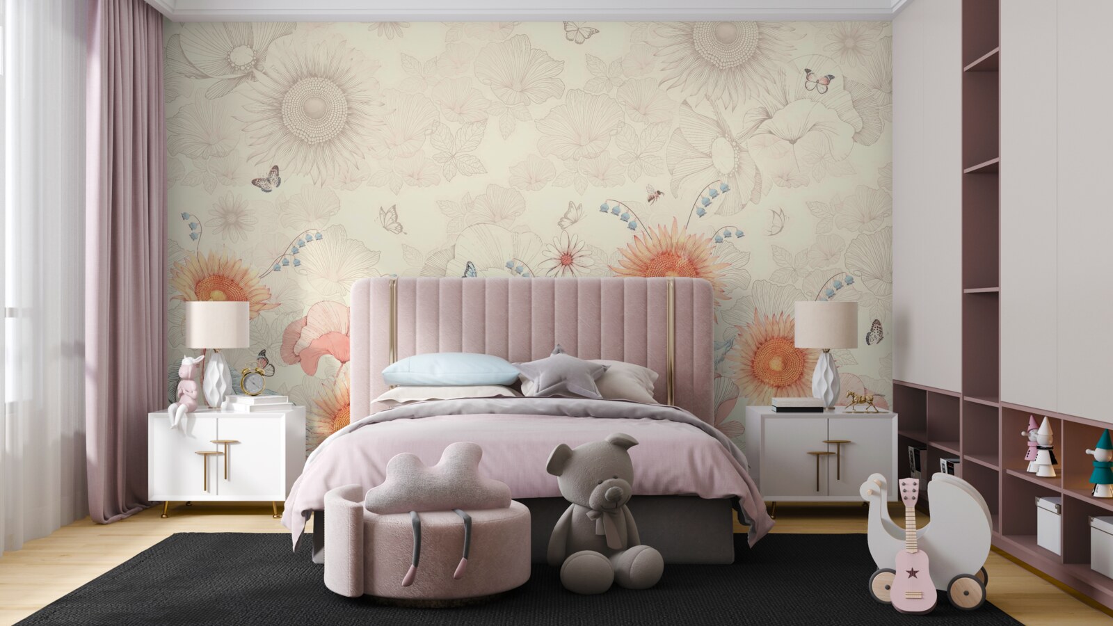 Fotobehang diverse exotische bloemen