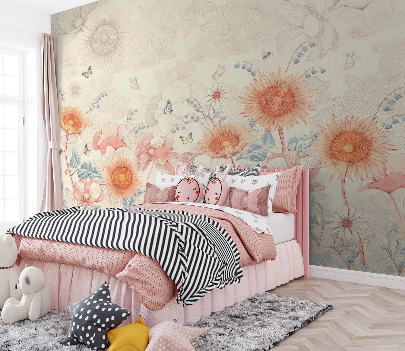 Fotobehang diverse exotische bloemen