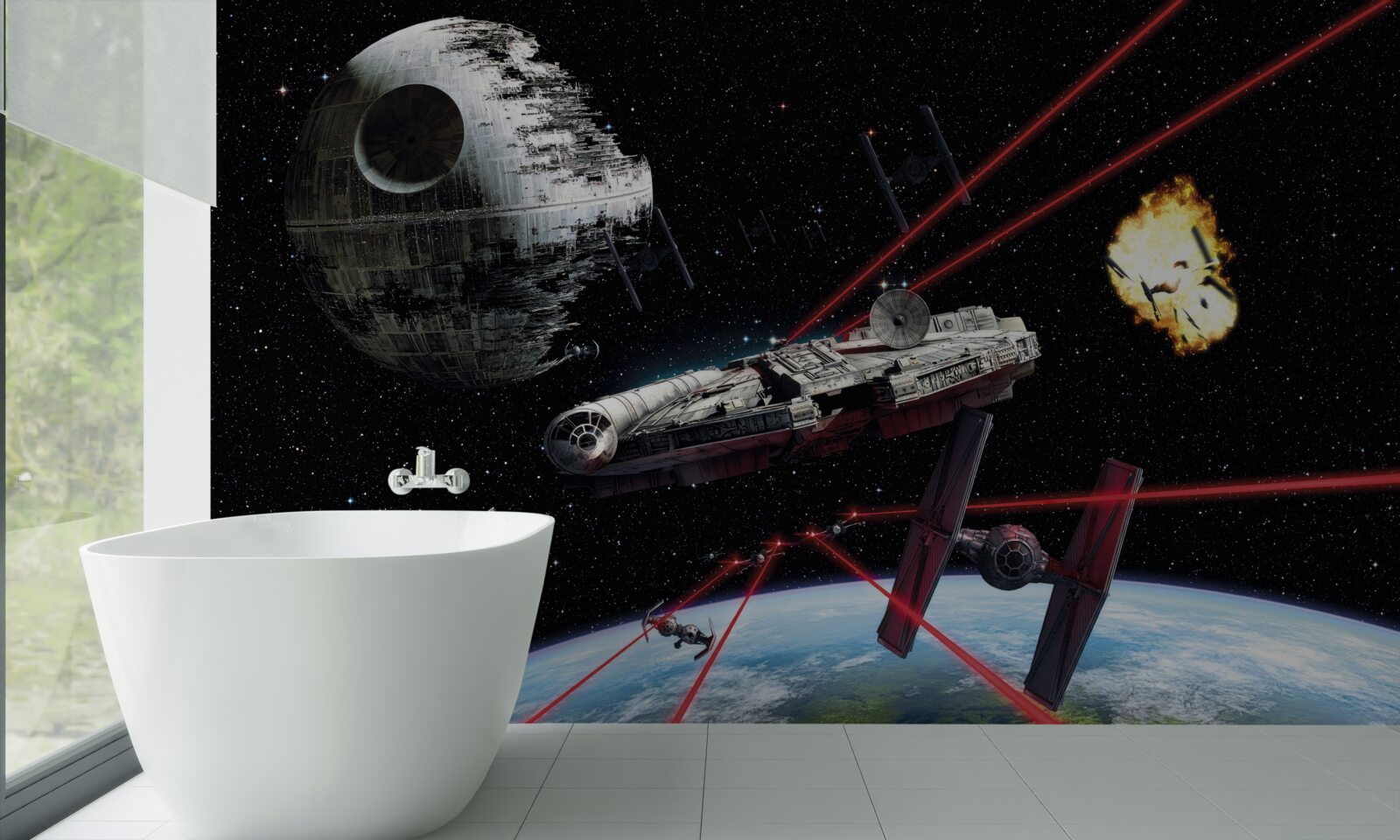 Fotobehang ruimtegevechten