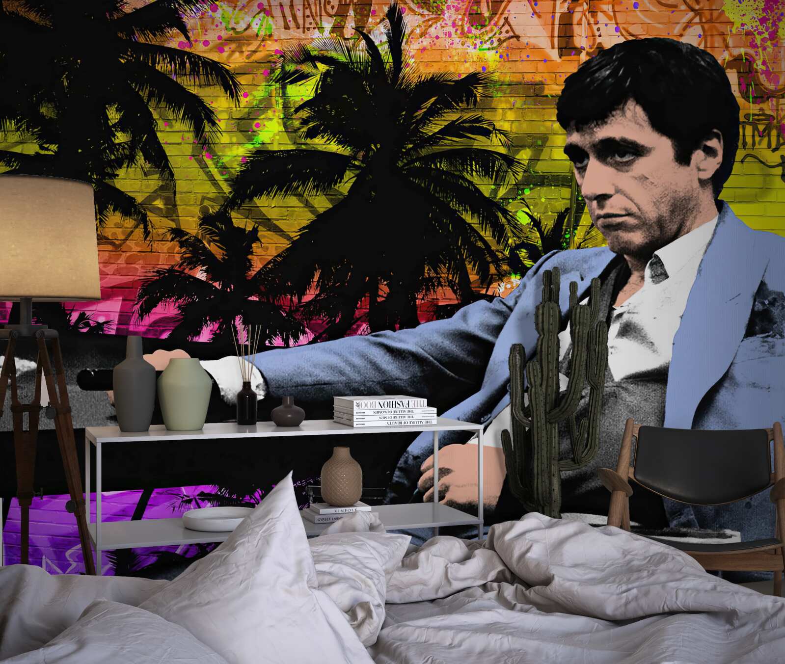 Fotobehang een verdrietige man zat aan een tafel