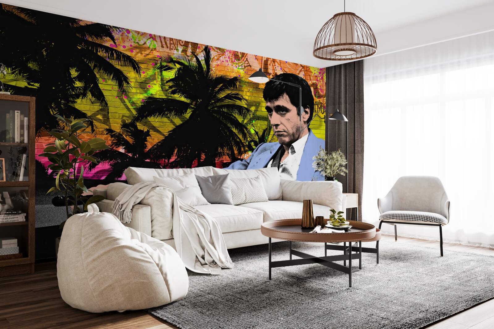 Fotobehang een verdrietige man zat aan een tafel