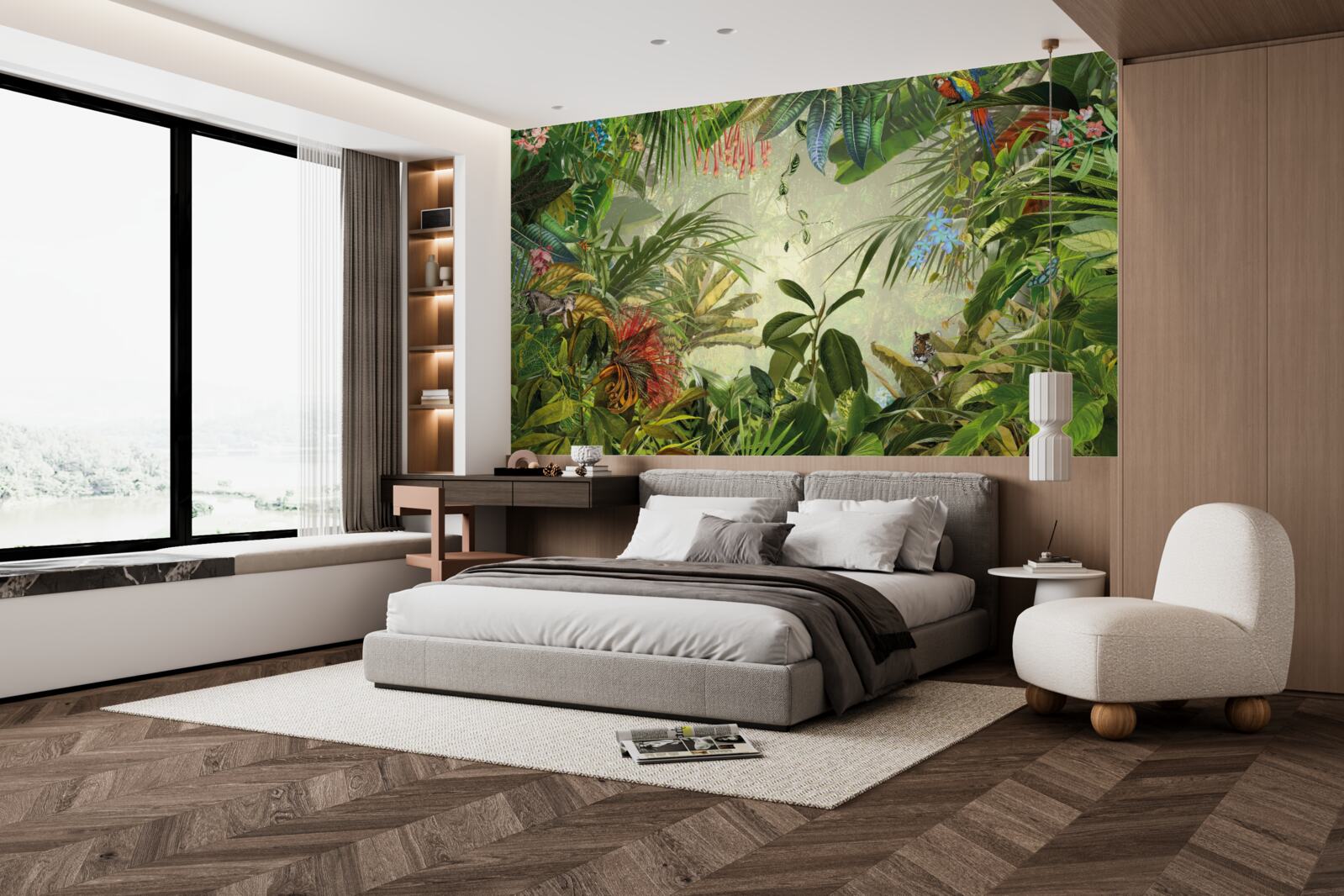 Fotobehang groen tropisch landschap