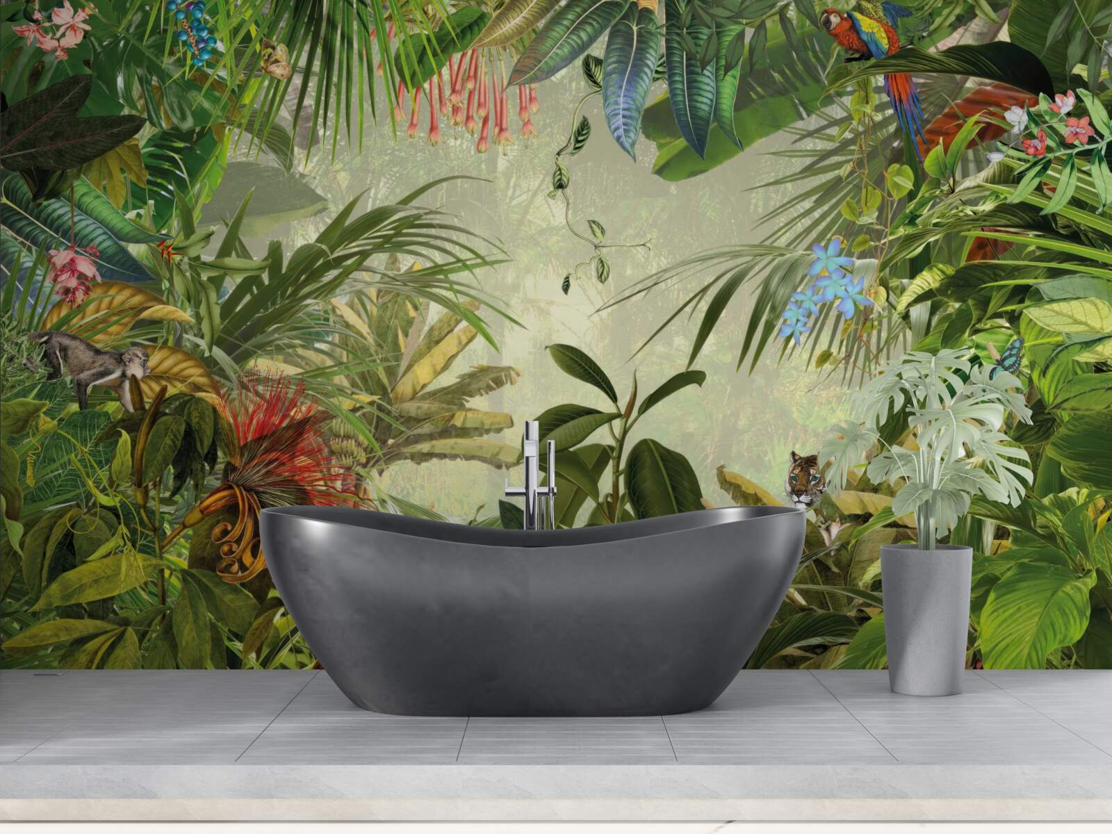 Fotobehang groen tropisch landschap