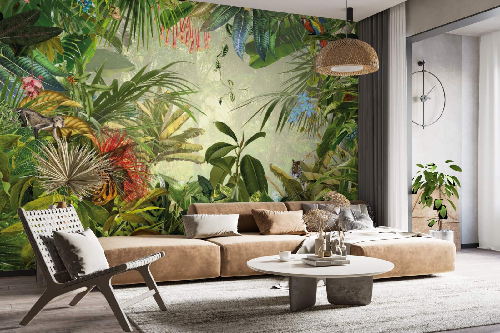 Fotobehang groen tropisch landschap