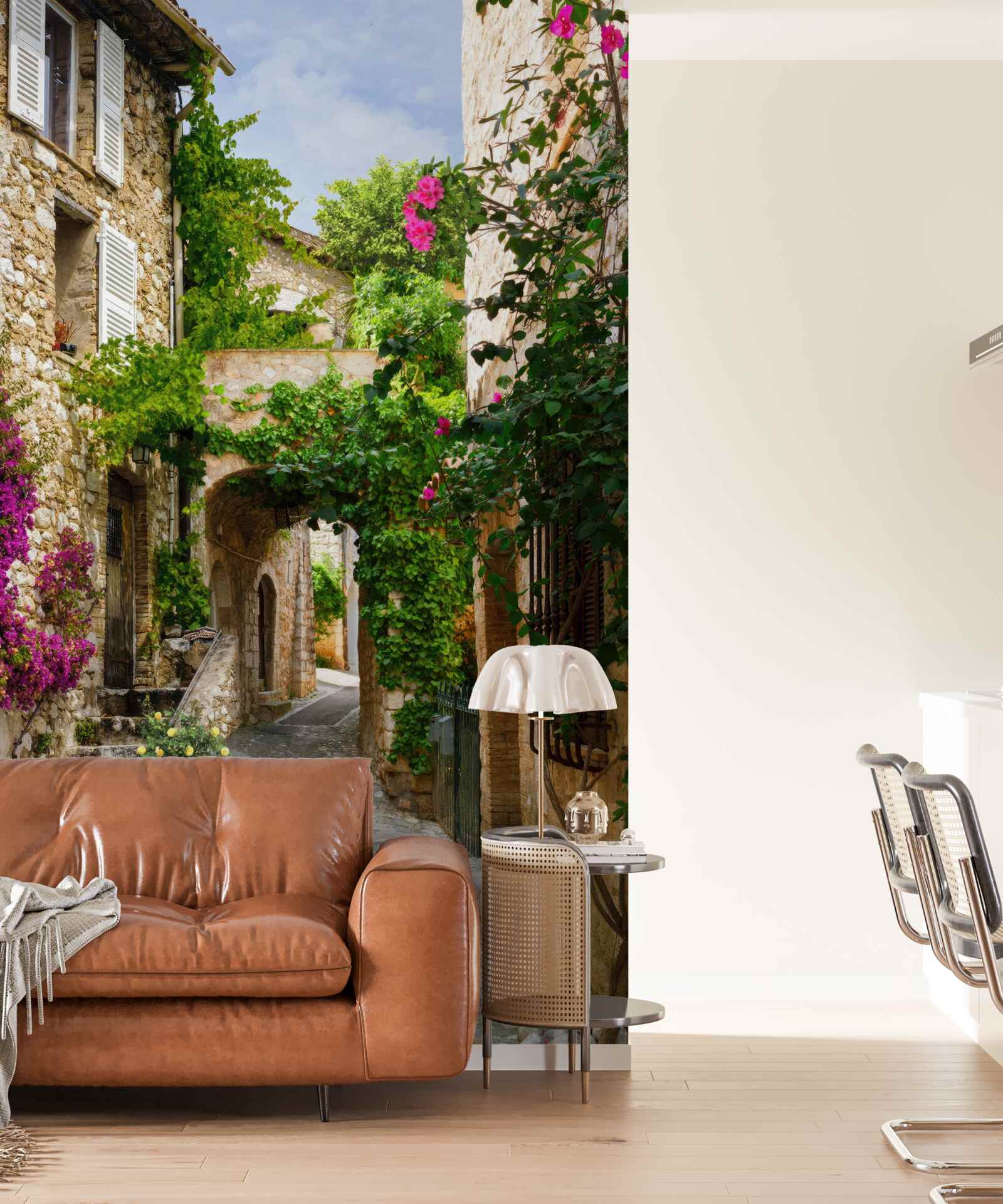 Fotobehang een smalle straat in italië