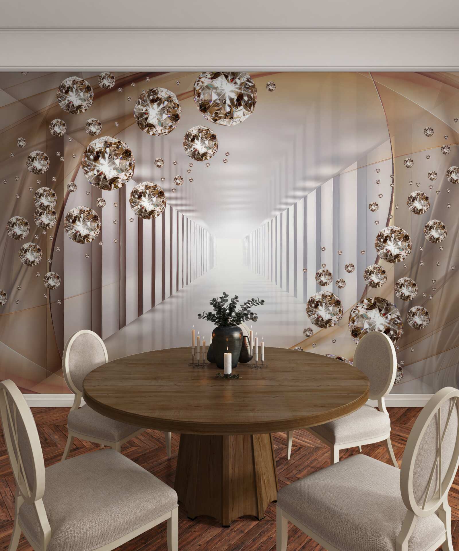 Fotobehang juwelen op de achtergrond van de passage