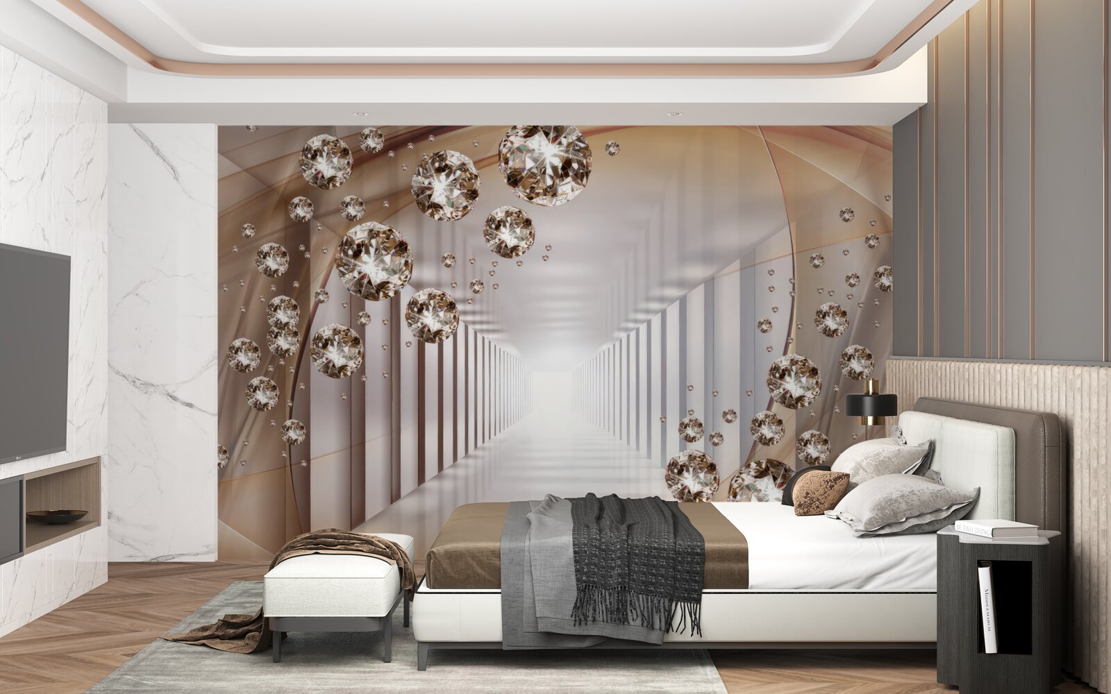 Fotobehang juwelen op de achtergrond van de passage