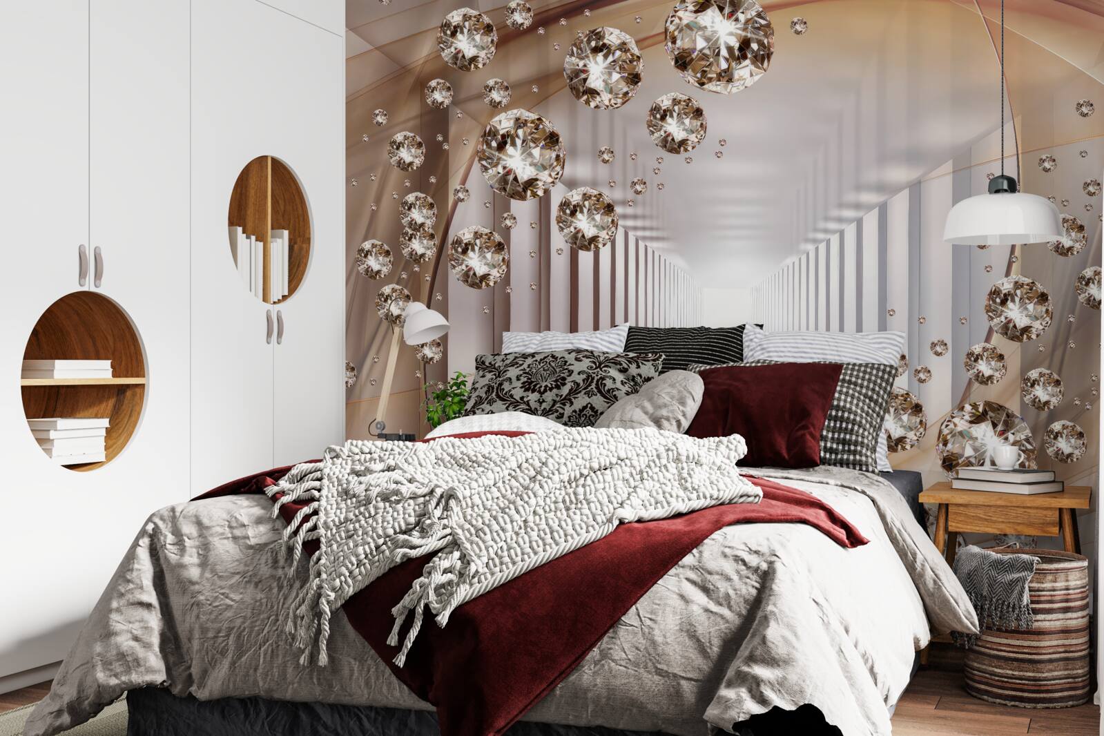 Fotobehang juwelen op de achtergrond van de passage