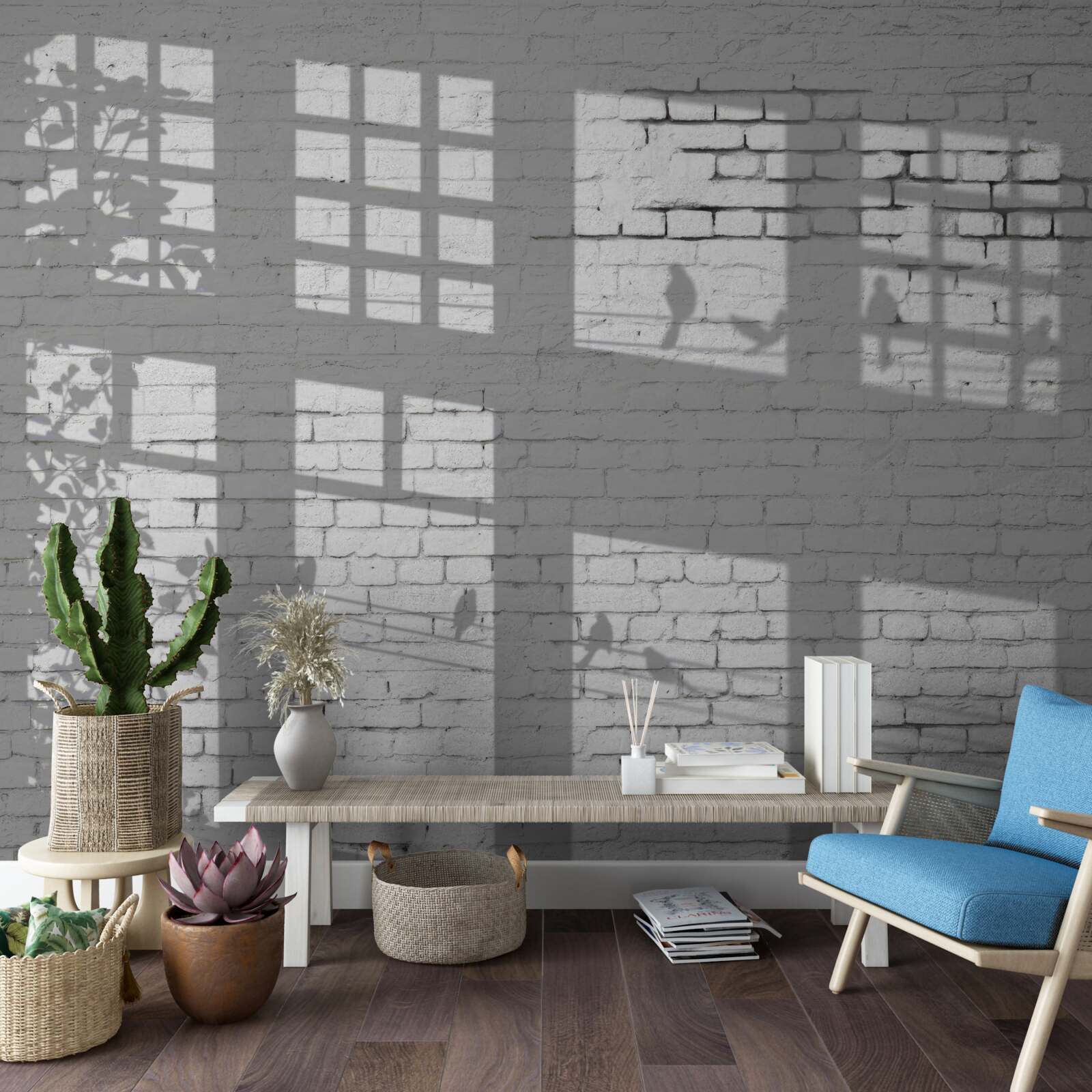 Fotobehang reflecties op de lichtsteen