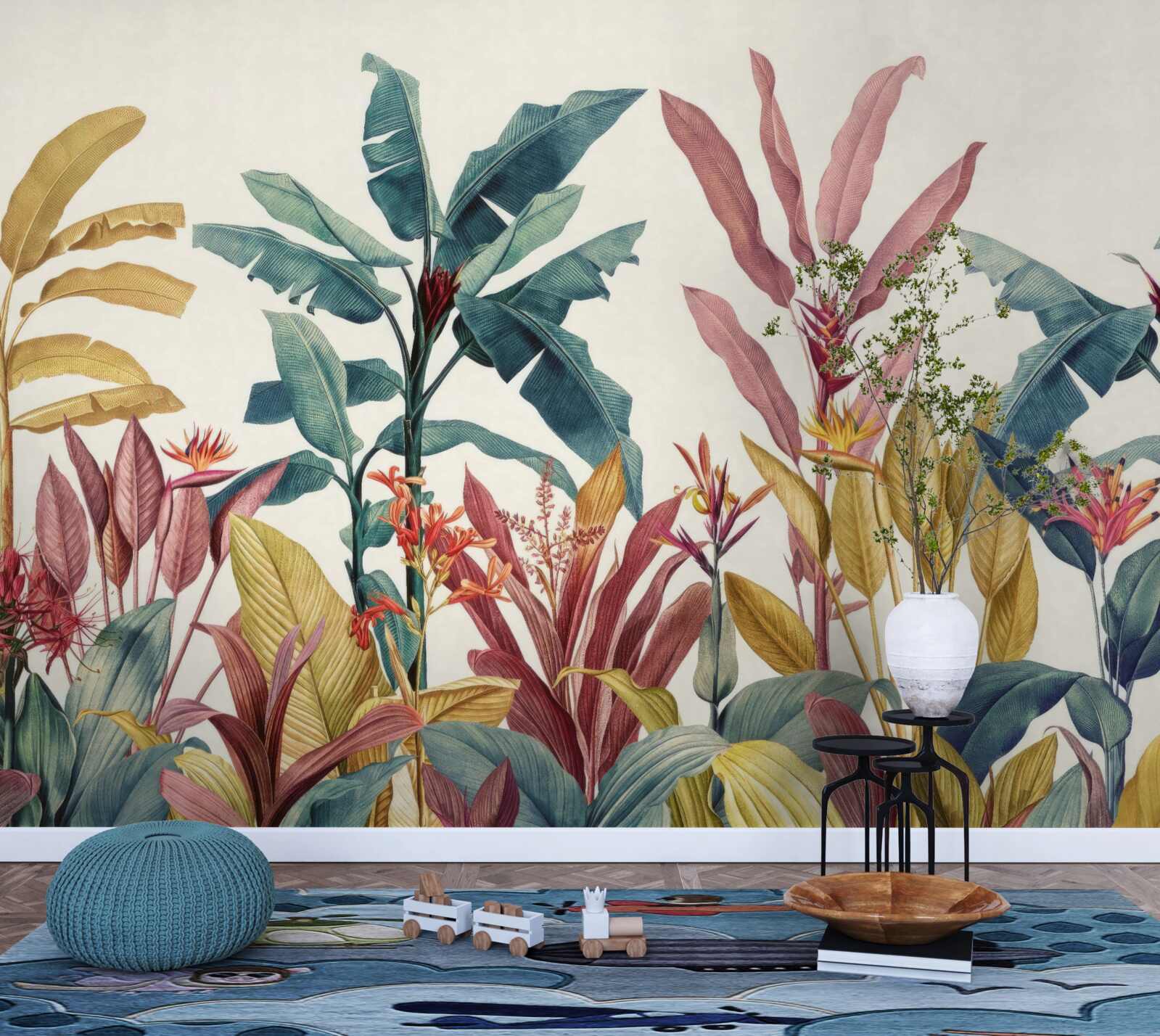 Fotobehang planten van verschillende vormen en tinten