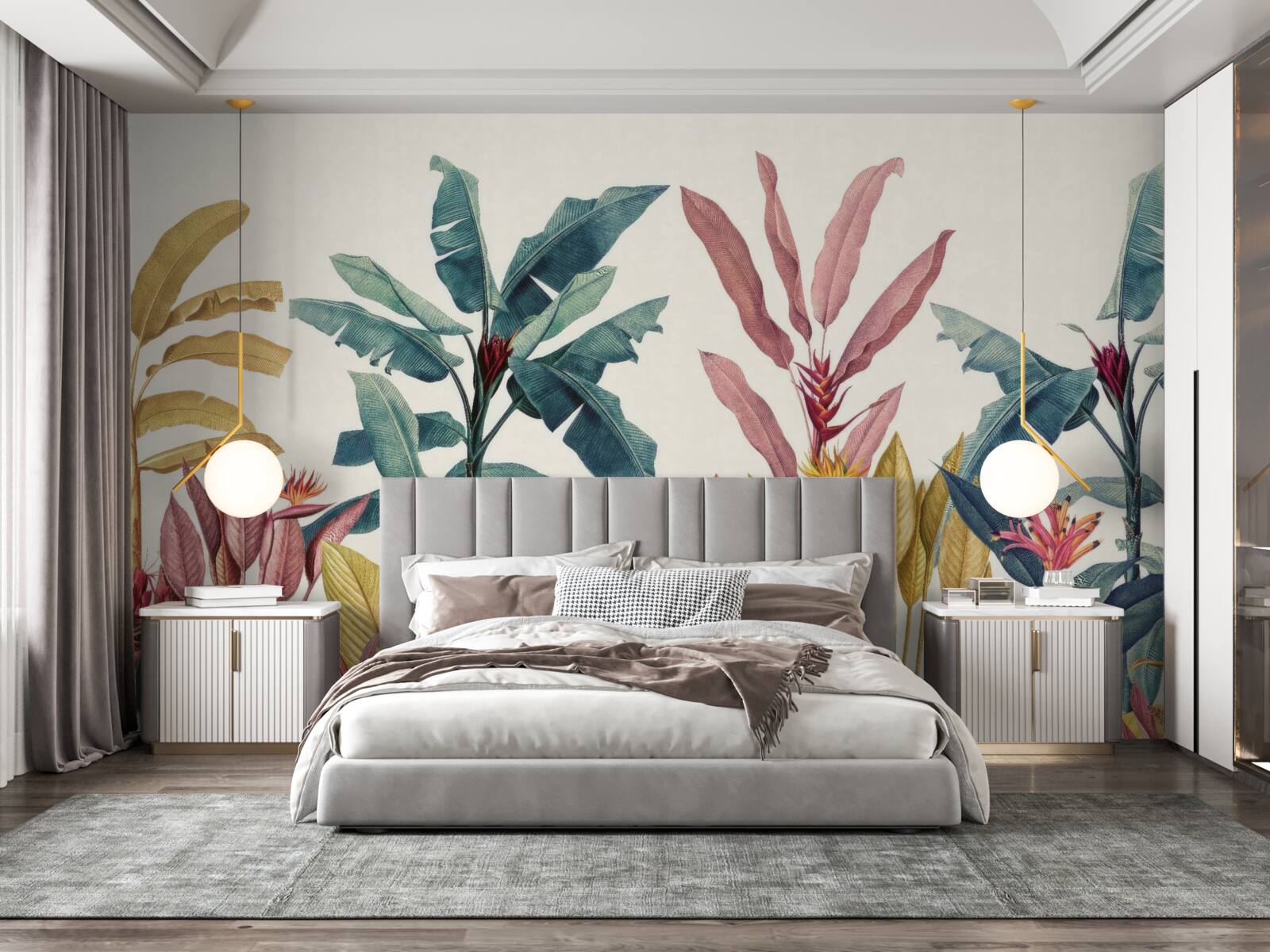 Fotobehang planten van verschillende vormen en tinten