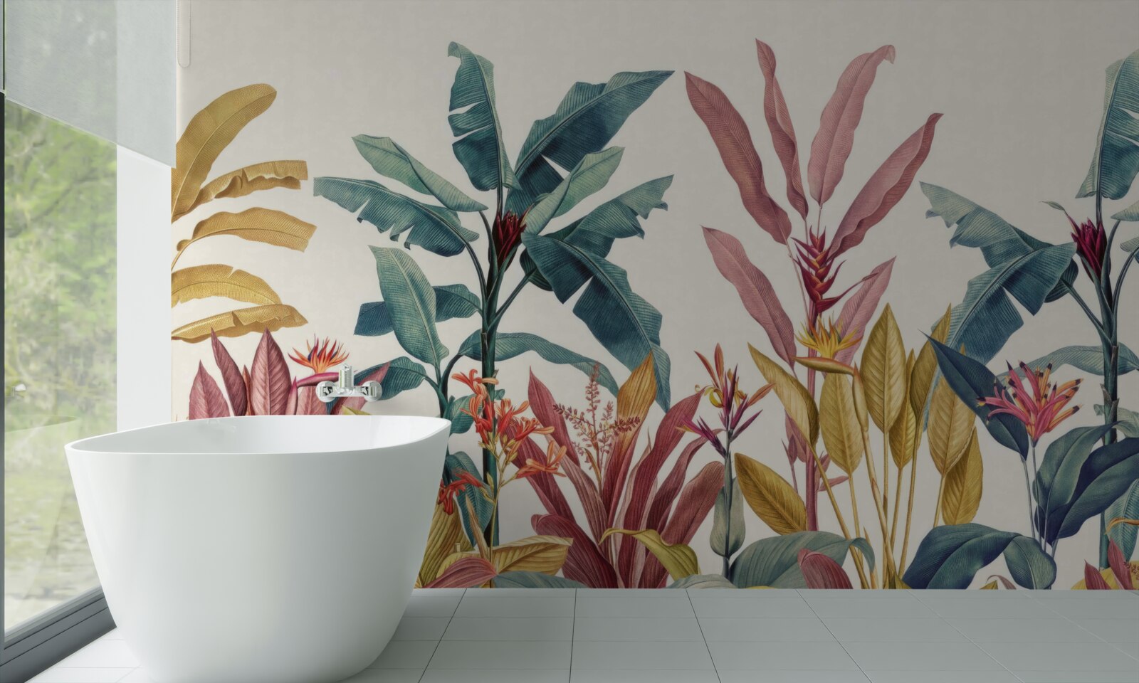 Fotobehang planten van verschillende vormen en tinten