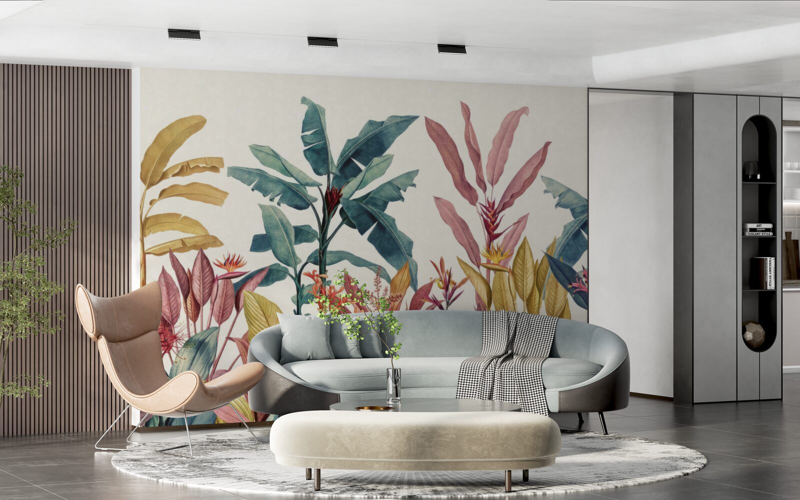 Fotobehang planten van verschillende vormen en tinten