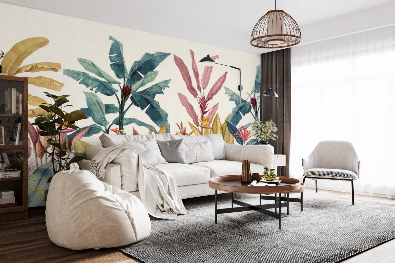 Fotobehang planten van verschillende vormen en tinten