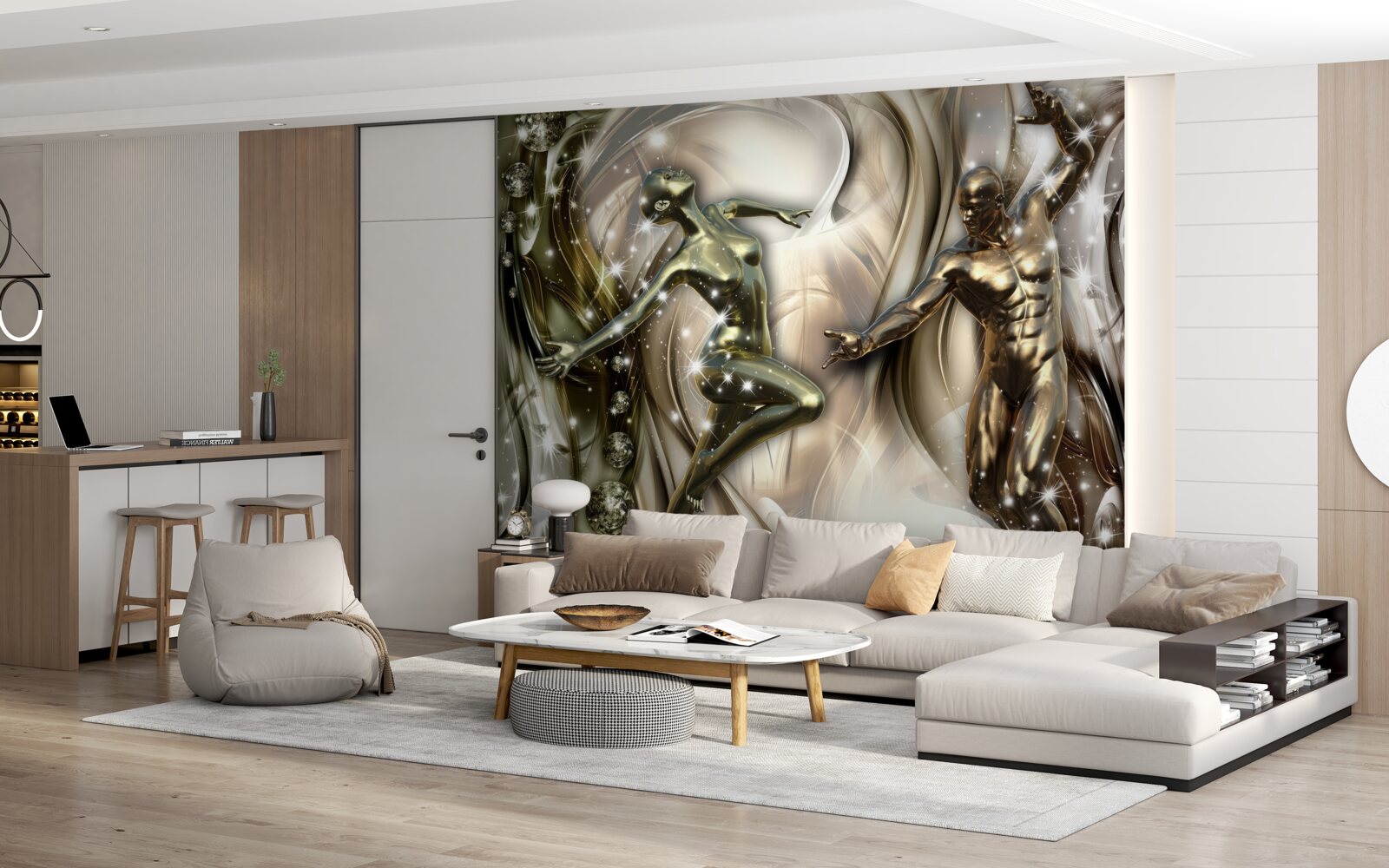 Fotobehang dansend paar vol passie