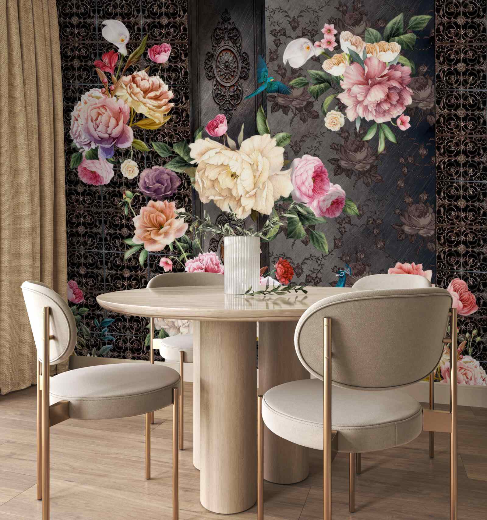 Fotobehang veel prachtige bloemen