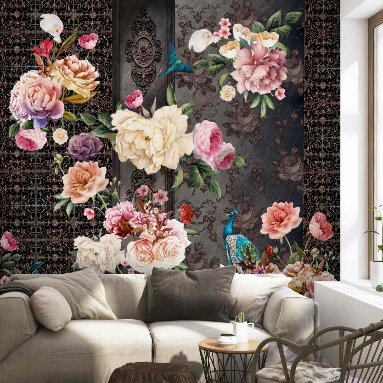 Fotobehang veel prachtige bloemen