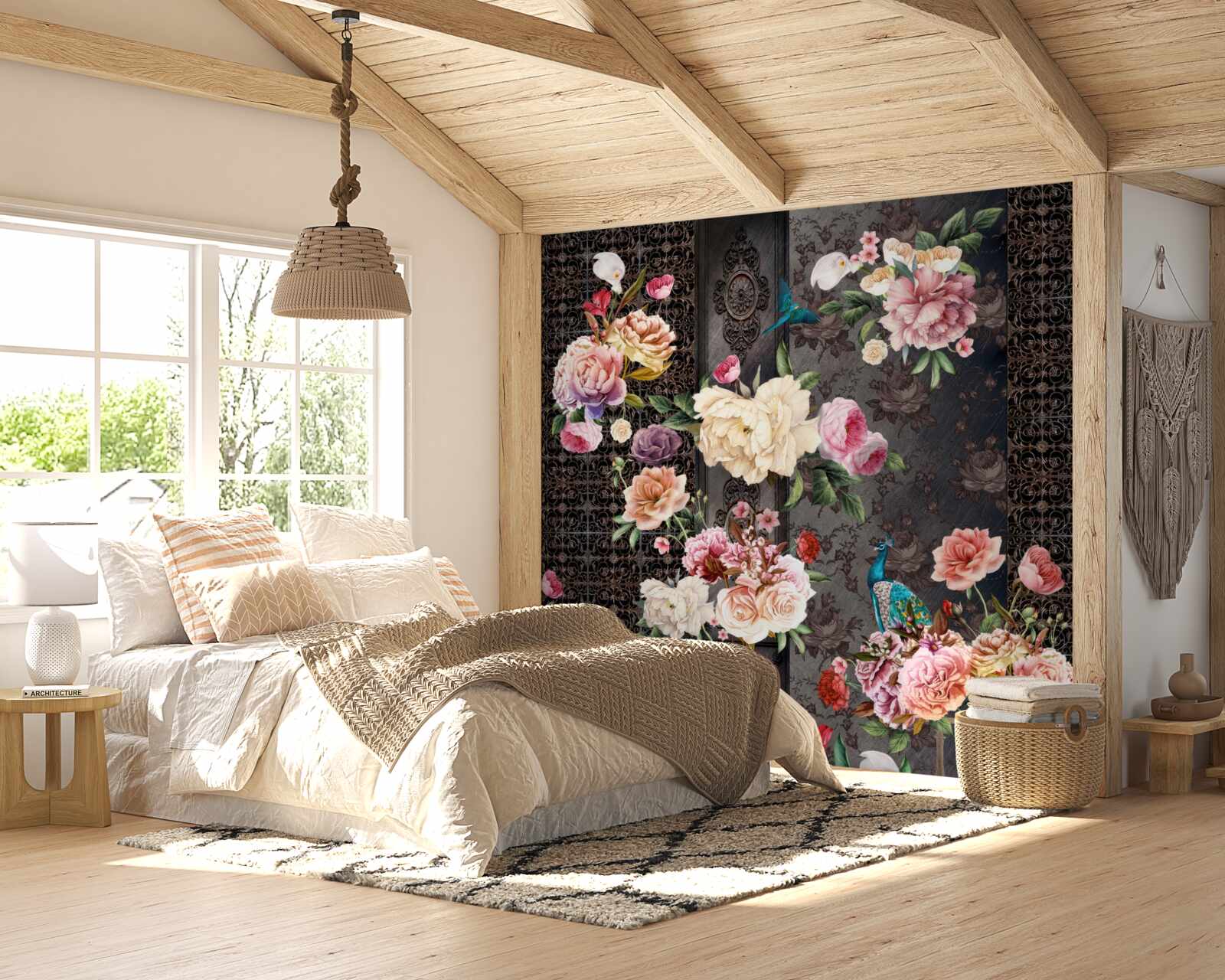 Fotobehang veel prachtige bloemen