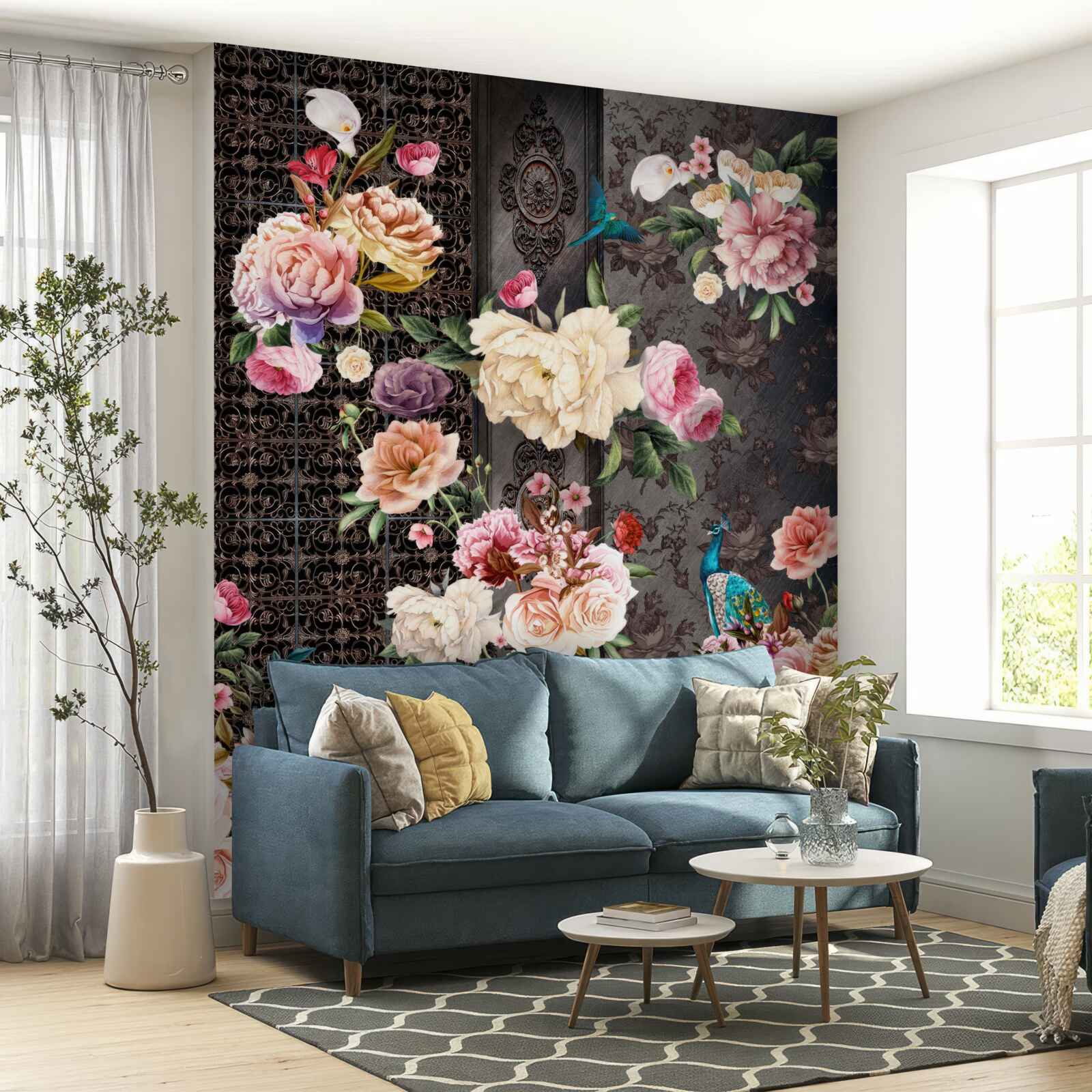 Fotobehang veel prachtige bloemen