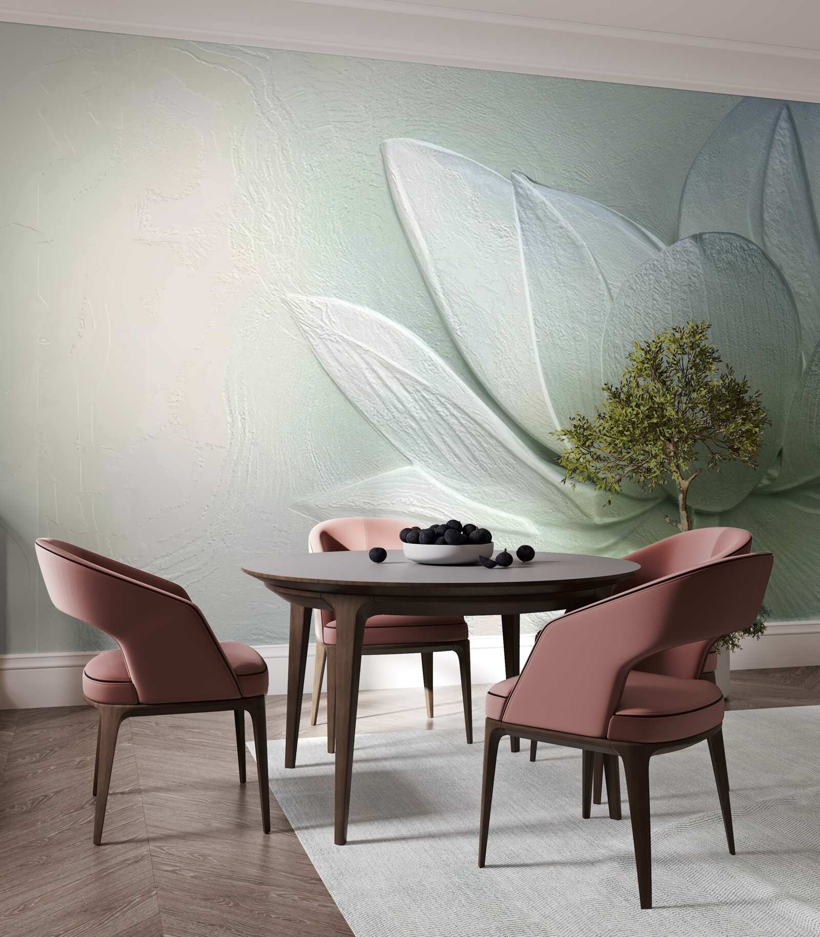 Fotobehang majestueuze en verbluffende sneeuwwitte bloem