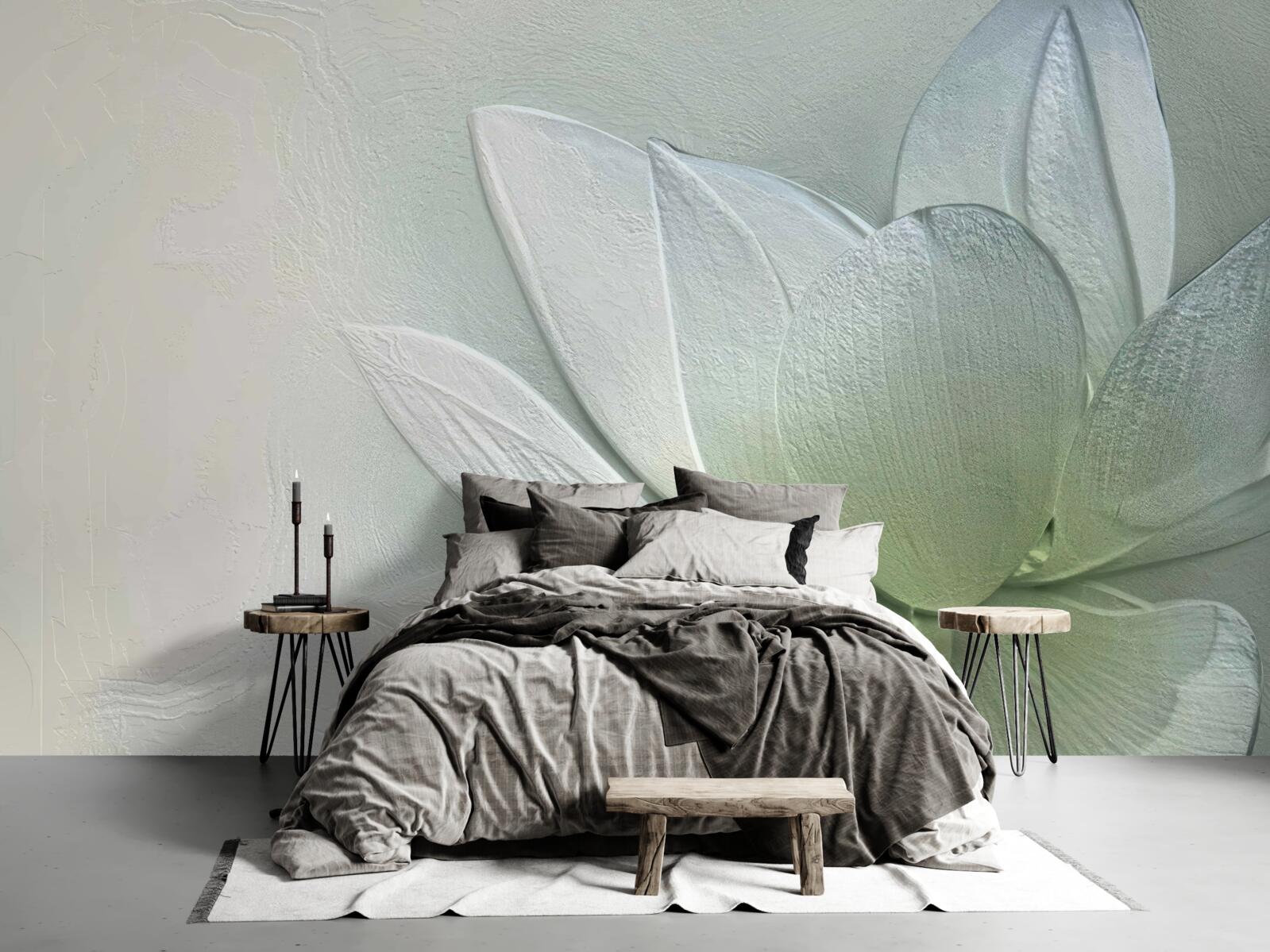 Fotobehang majestueuze en verbluffende sneeuwwitte bloem